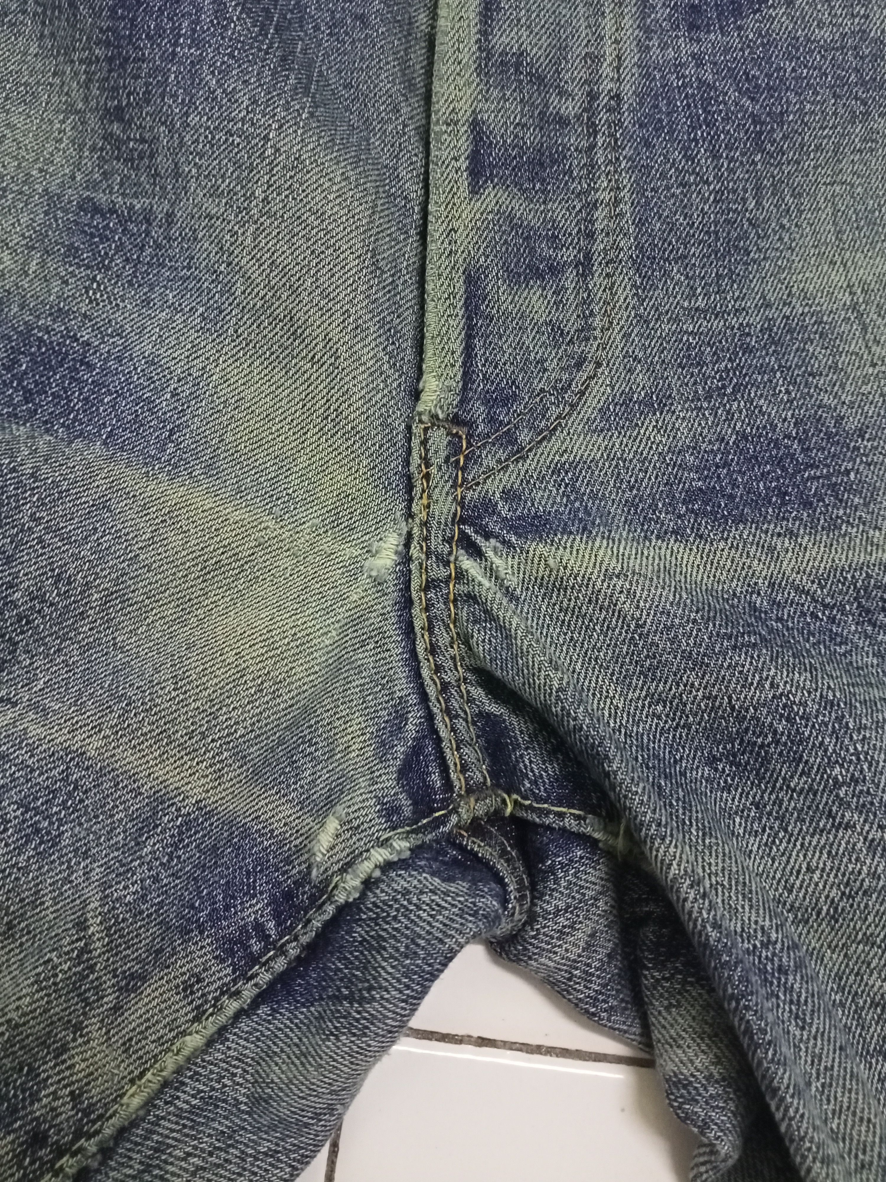 Japanese Brand Sewing Chop O'lls Distressed Selvedge Jeans Size US 30 / EU 46 - 12 Thumbnail