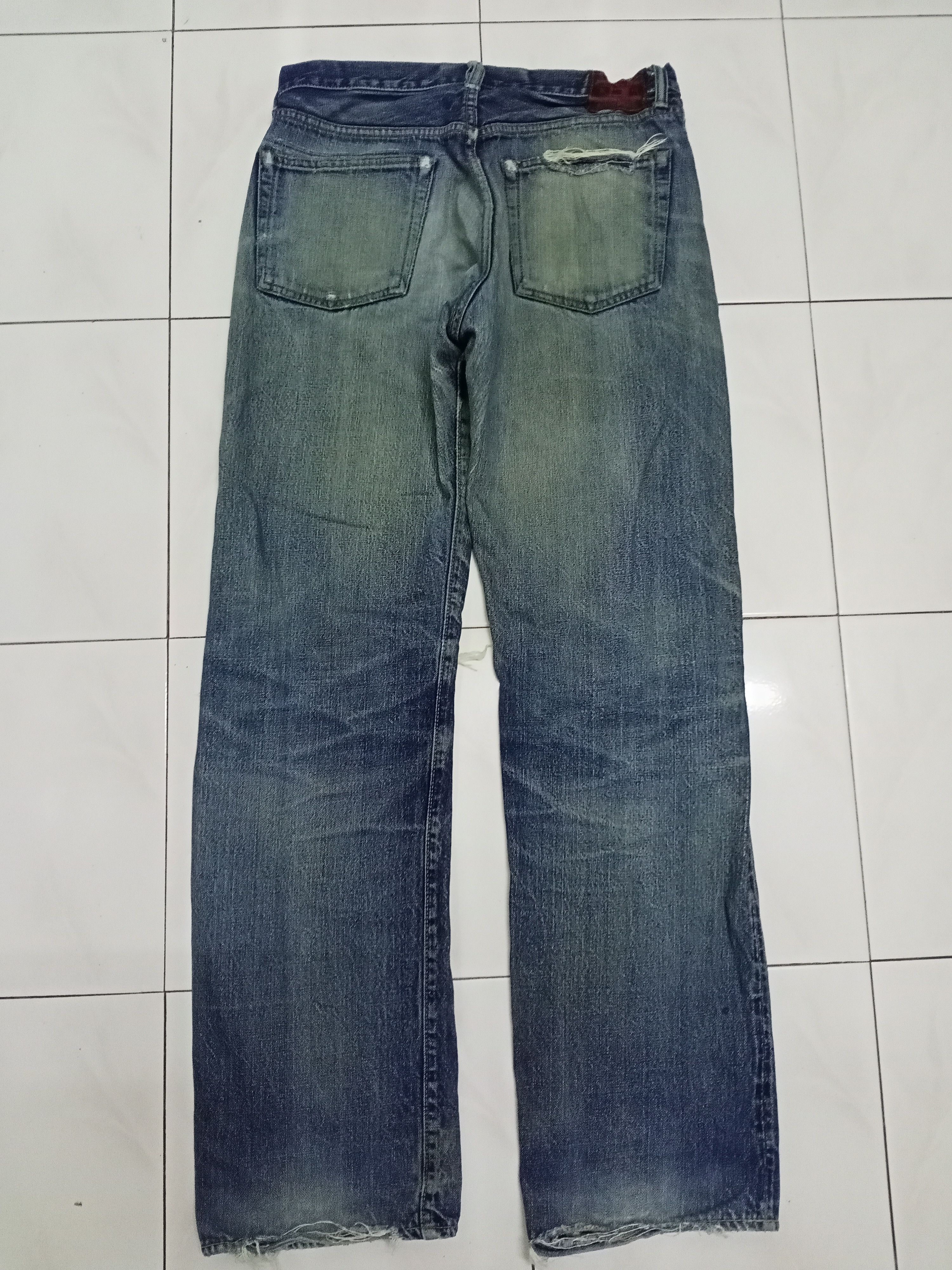 Japanese Brand Sewing Chop O'lls Distressed Selvedge Jeans Size US 30 / EU 46 - 3 Thumbnail