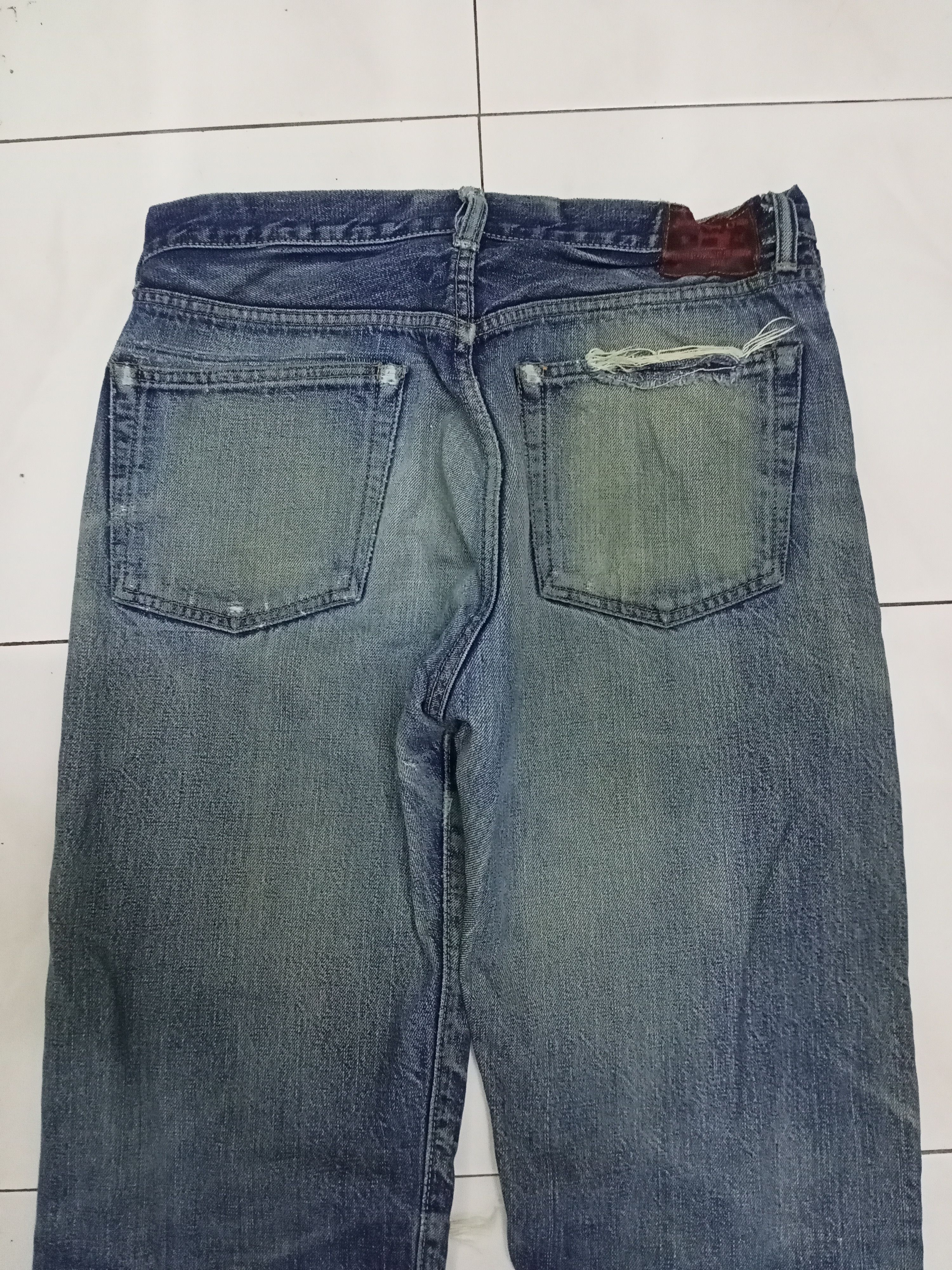 Japanese Brand Sewing Chop O'lls Distressed Selvedge Jeans Size US 30 / EU 46 - 10 Thumbnail