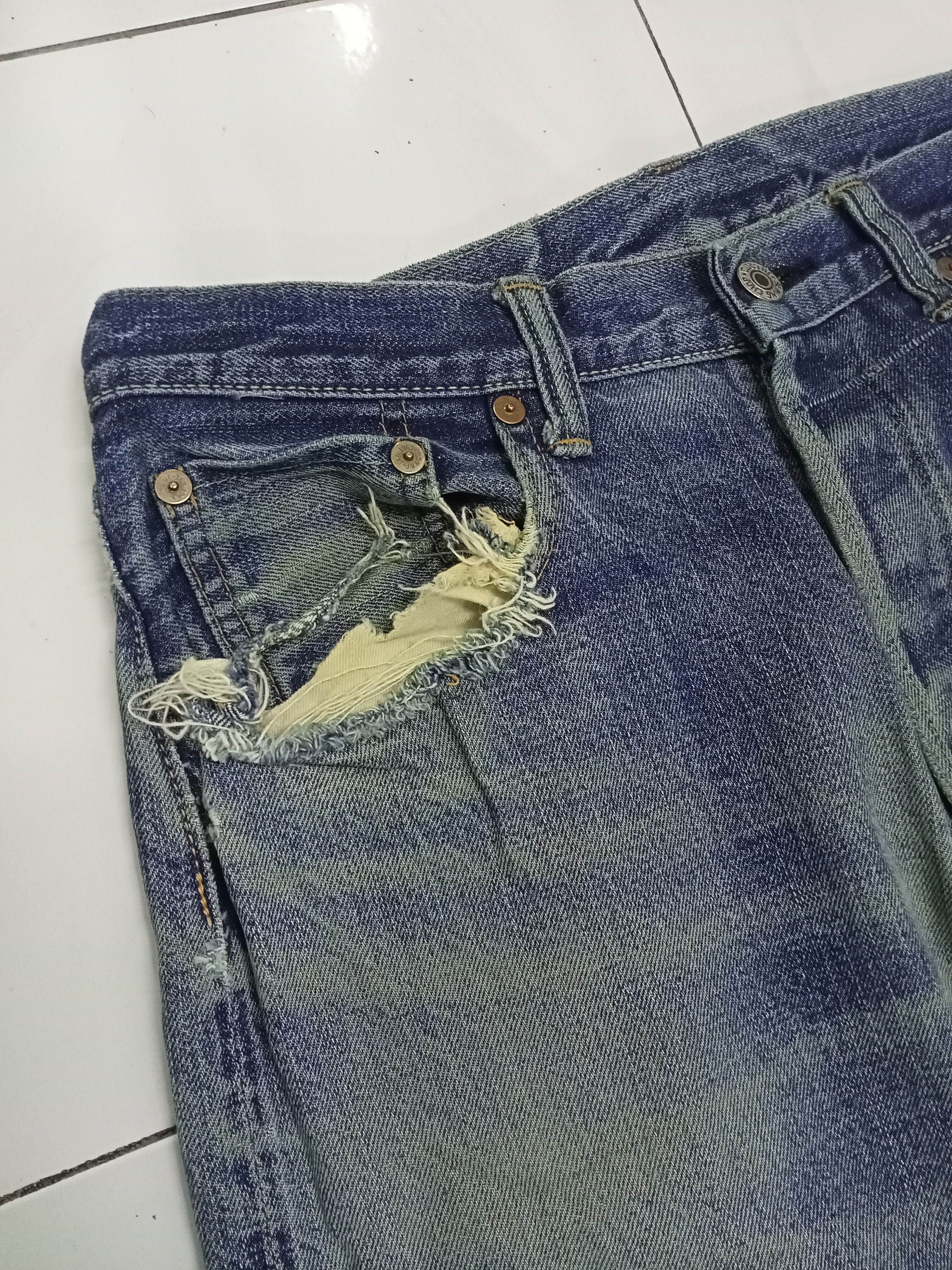 Japanese Brand Sewing Chop O'lls Distressed Selvedge Jeans Size US 30 / EU 46 - 6 Thumbnail