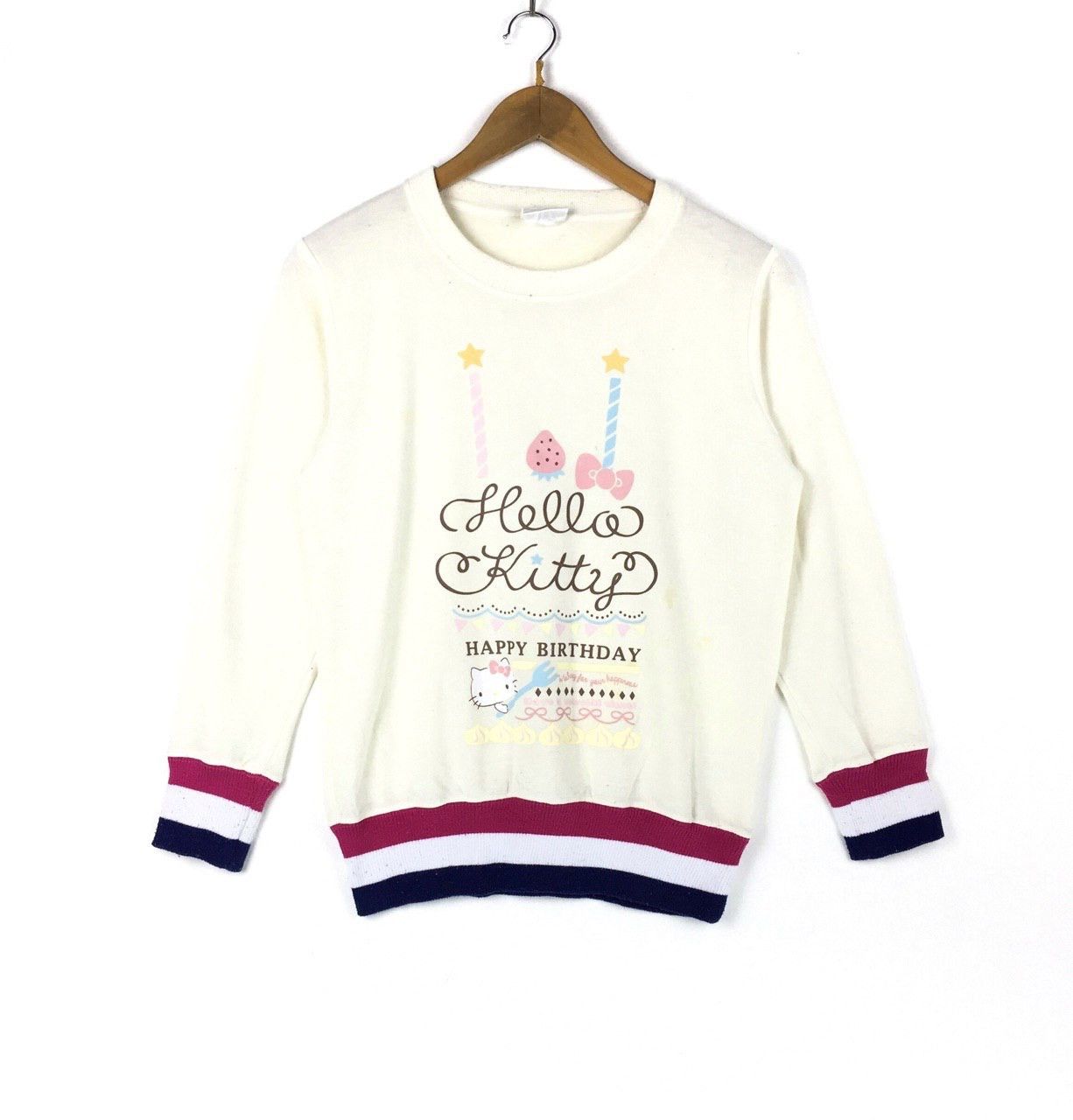 Japanese Brand × Vintage Rare!! Hello kitty sweatshirt Happy Birthday pullover Size US S / EU 44-46 / 1 - 1 Thumbnail