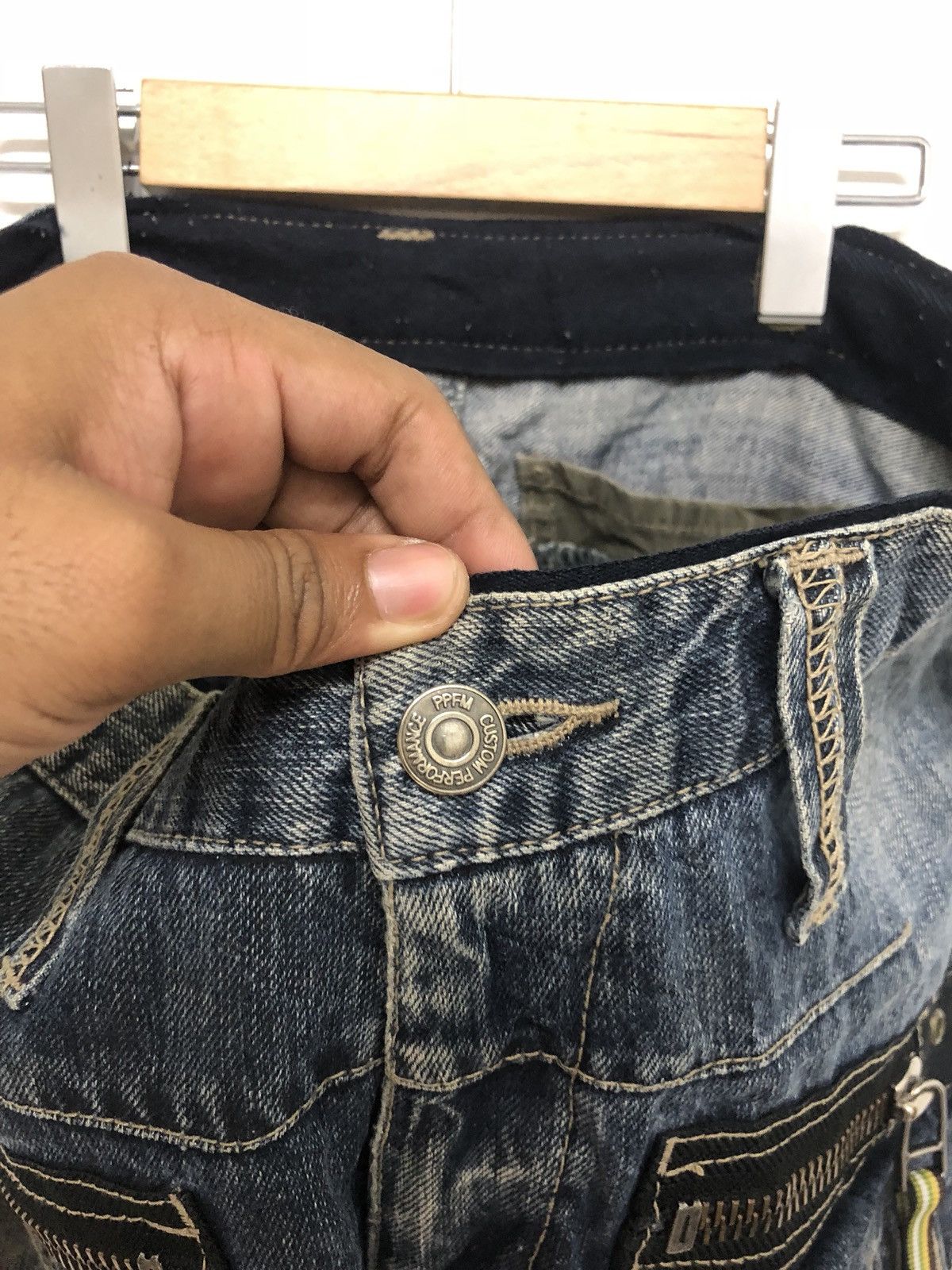 PPFM Distressed Japanese Brand PPFM Jeans Size US 32 / EU 48 - 5 Thumbnail