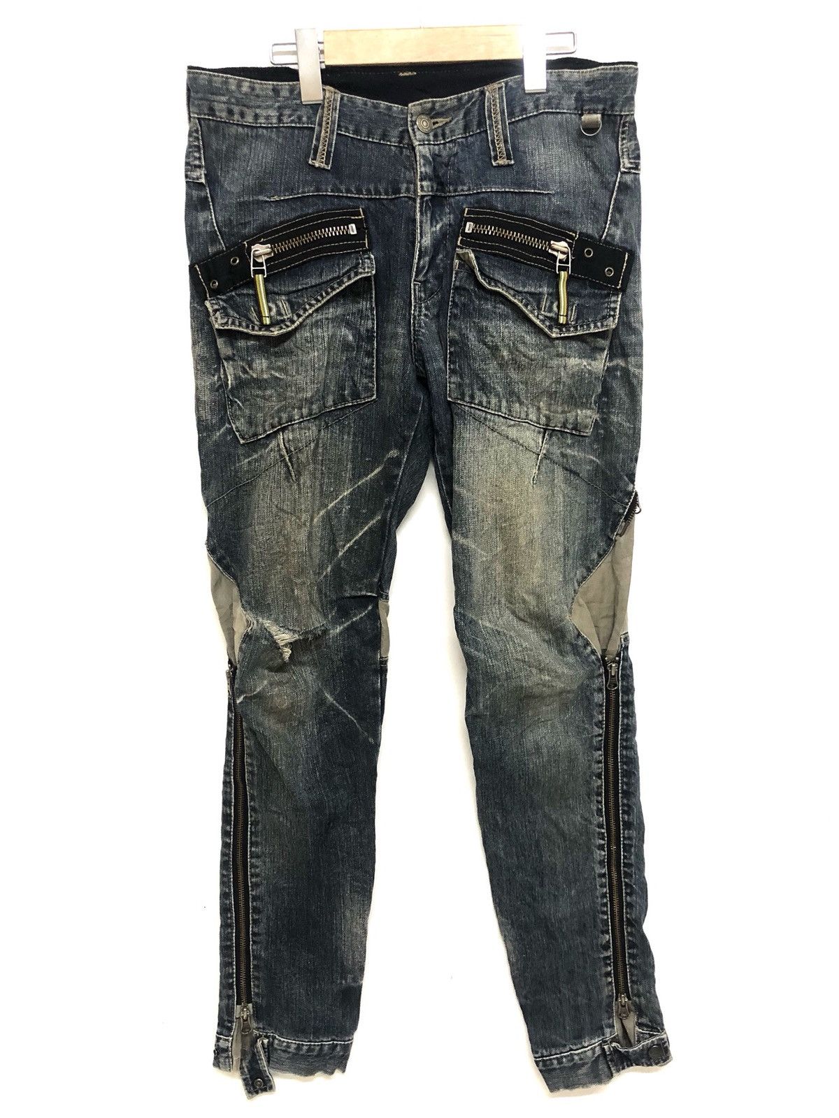 PPFM Distressed Japanese Brand PPFM Jeans Size US 32 / EU 48 - 1 Thumbnail