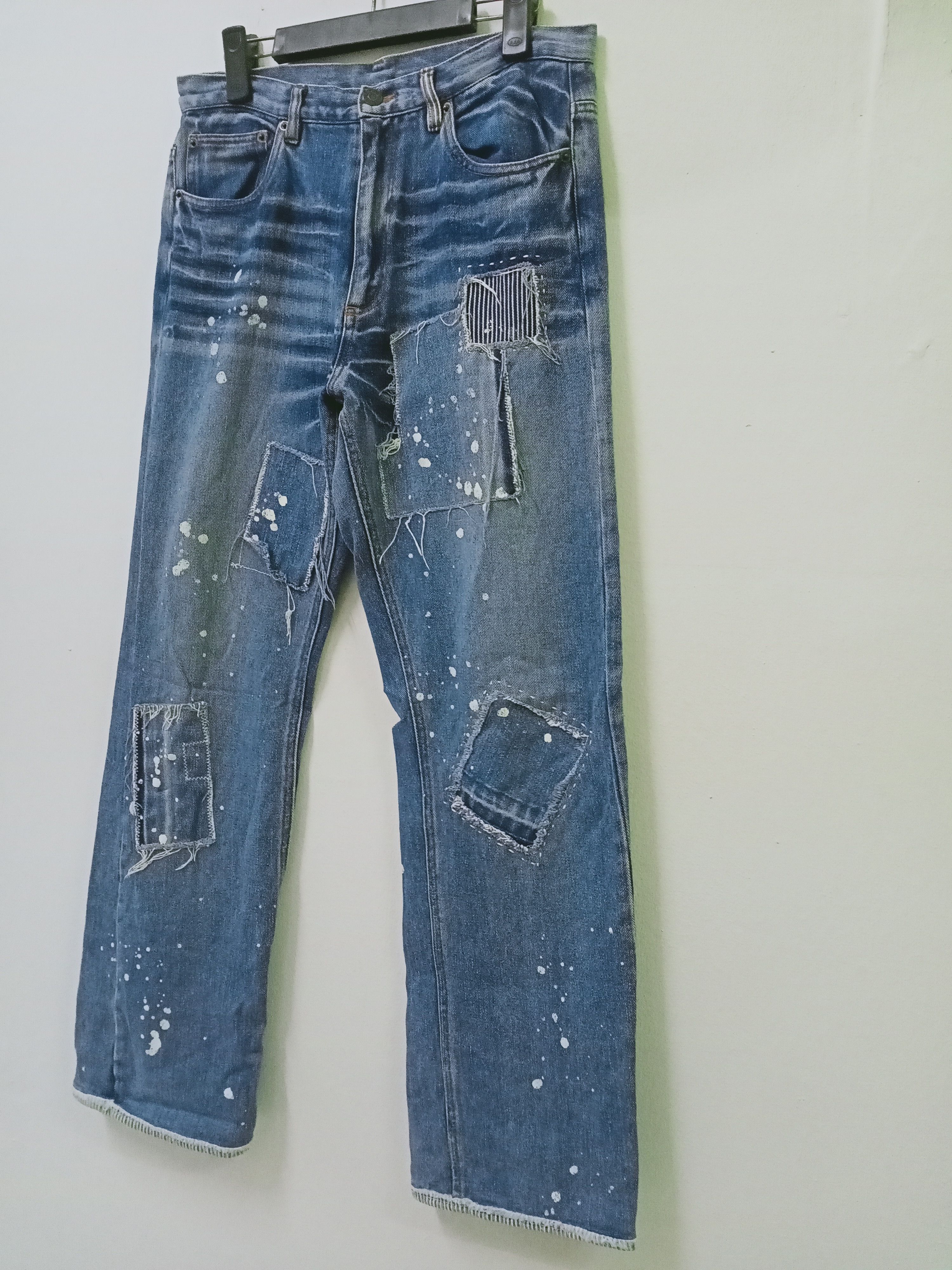 Japanese Brand Japanese Patchwork Paint Splatter Denim Jeans Size US 31 - 6 Thumbnail