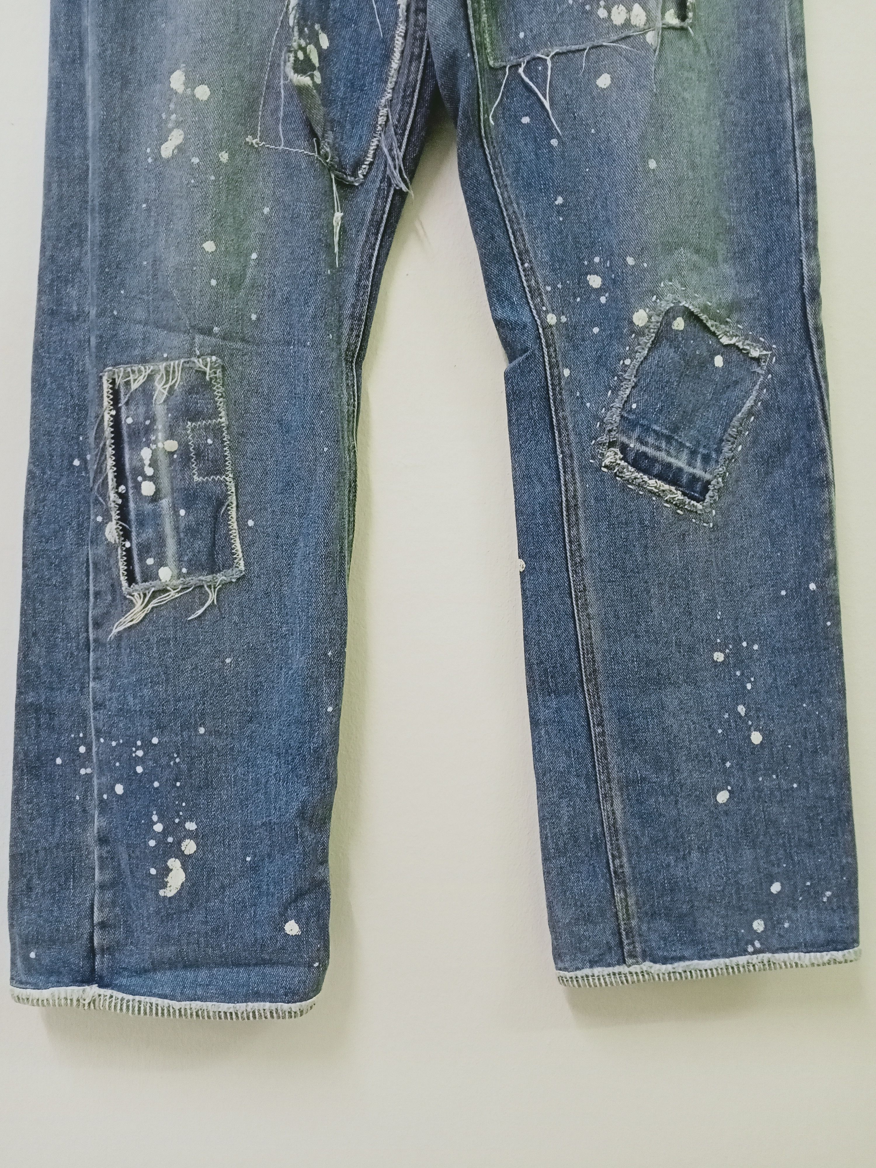 Japanese Brand Japanese Patchwork Paint Splatter Denim Jeans Size US 31 - 3 Thumbnail
