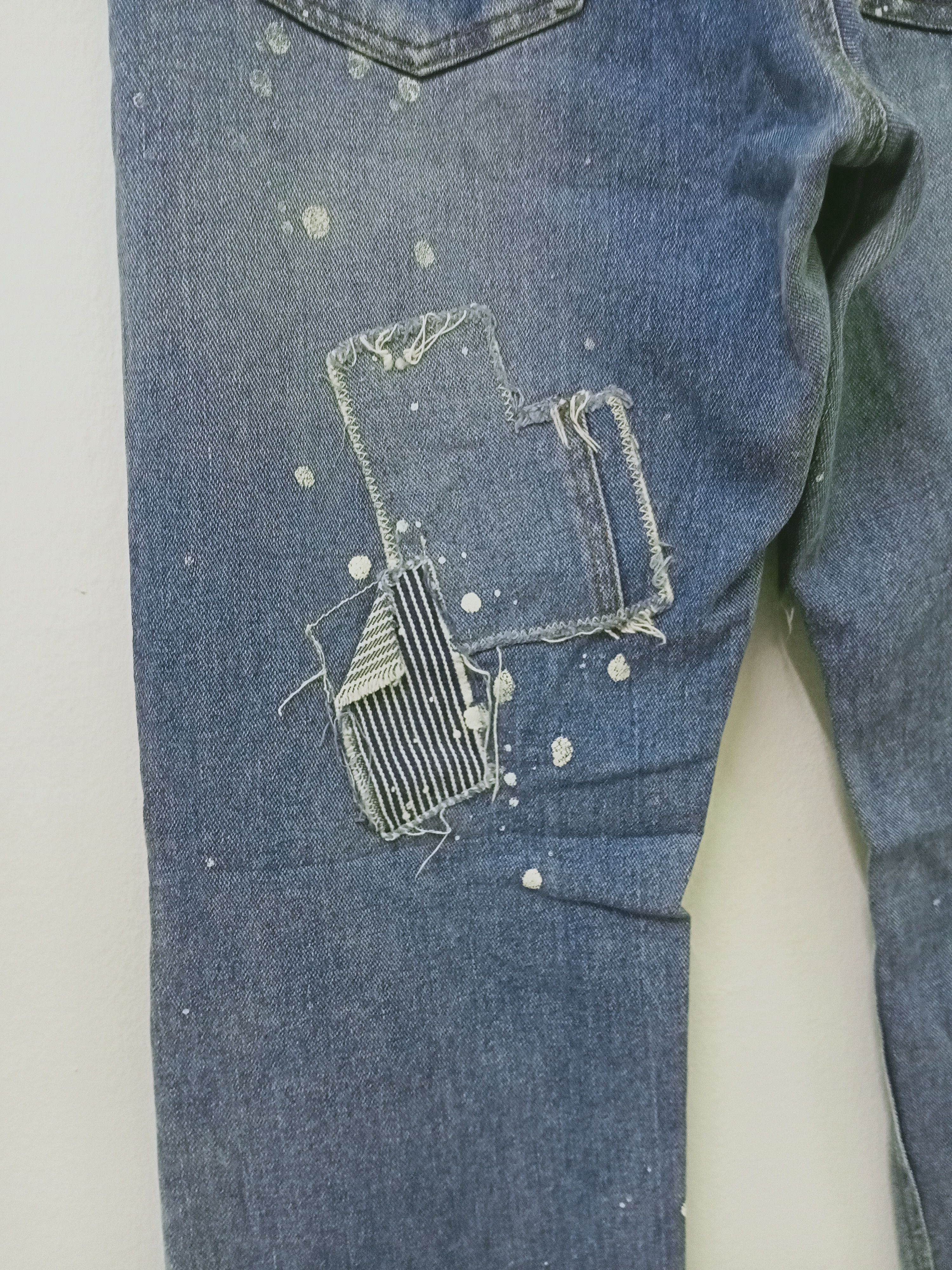 Japanese Brand Japanese Patchwork Paint Splatter Denim Jeans Size US 31 - 13 Thumbnail
