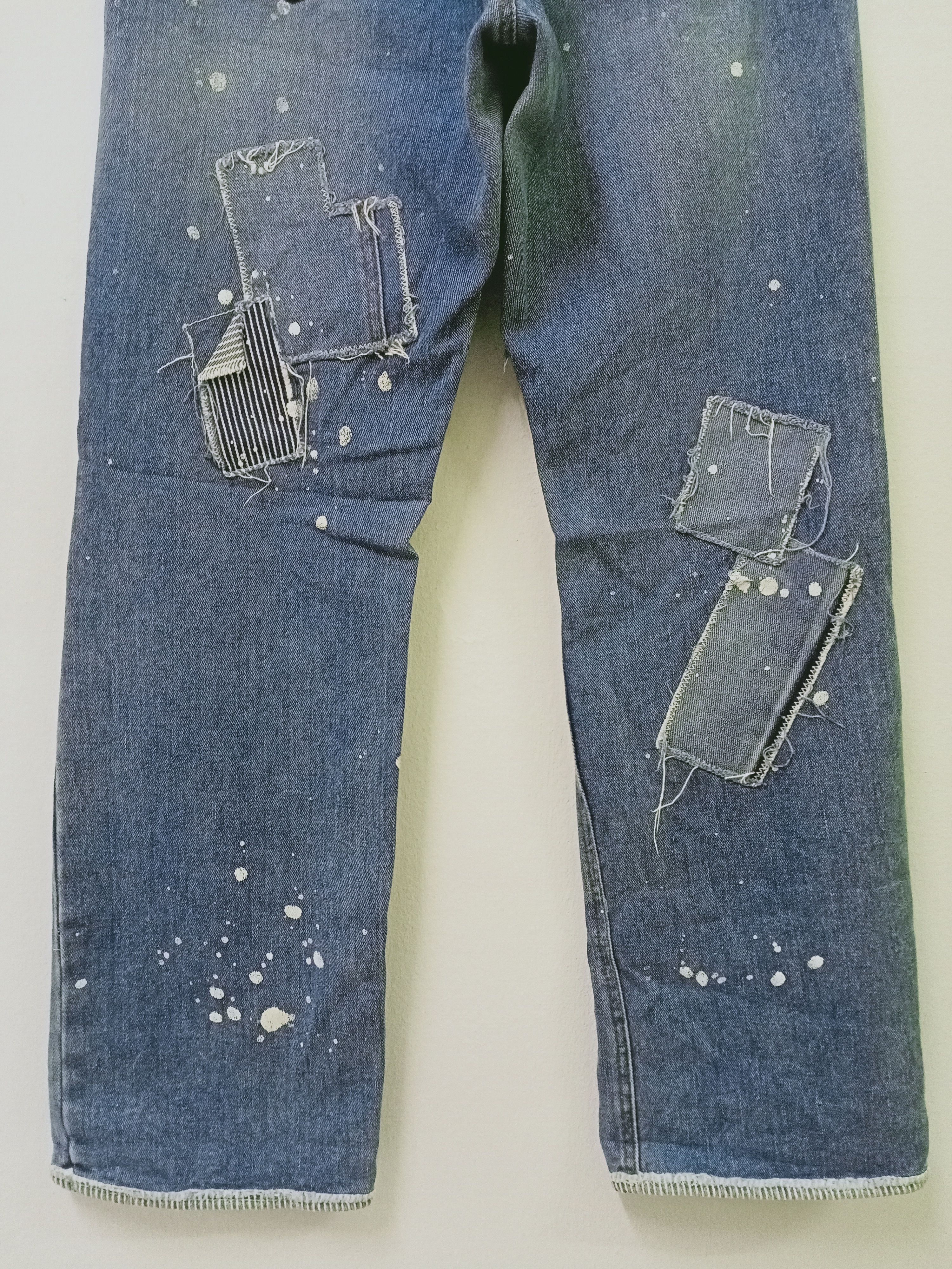 Japanese Brand Japanese Patchwork Paint Splatter Denim Jeans Size US 31 - 11 Thumbnail