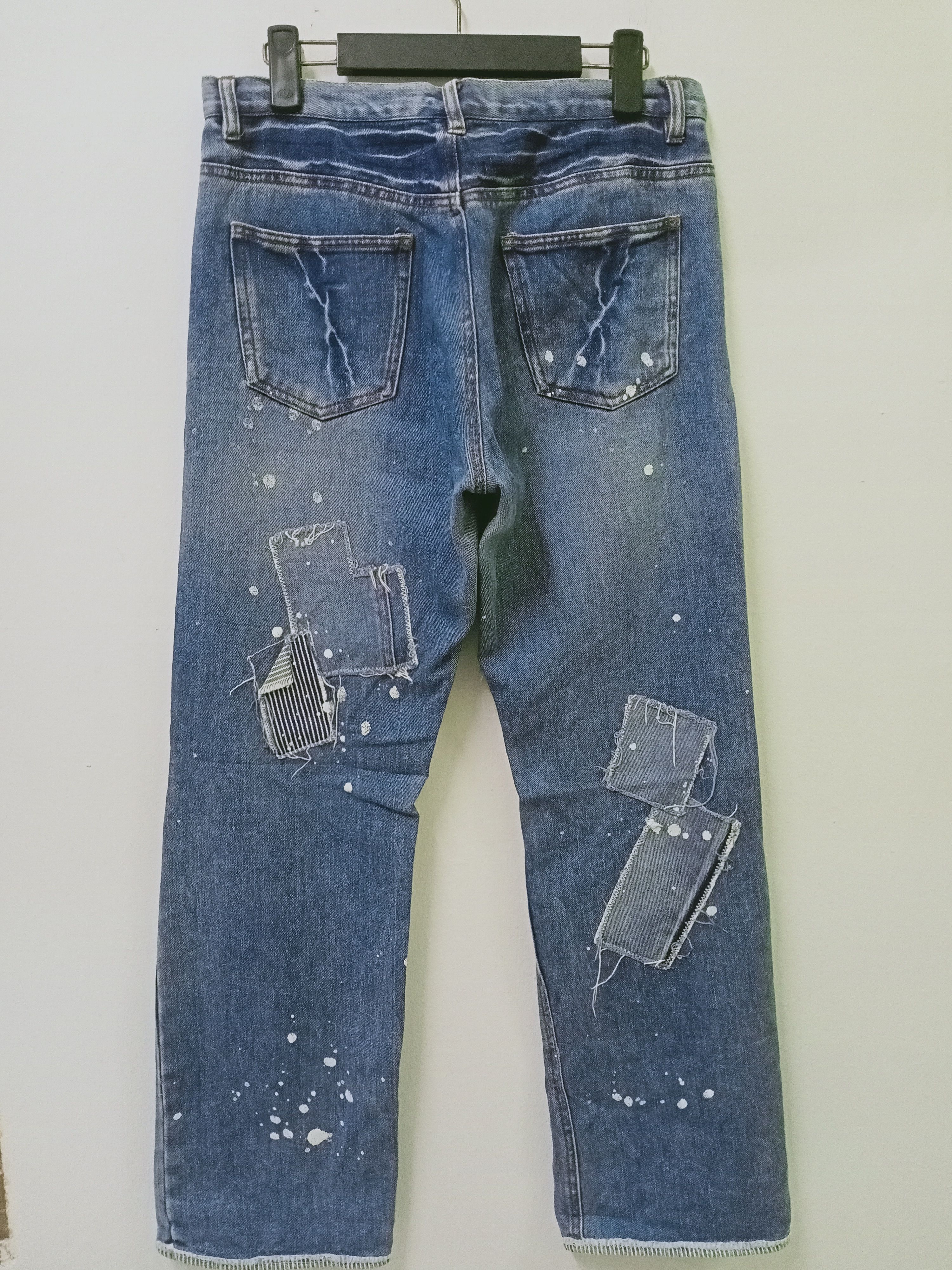 Japanese Brand Japanese Patchwork Paint Splatter Denim Jeans Size US 31 - 8 Thumbnail