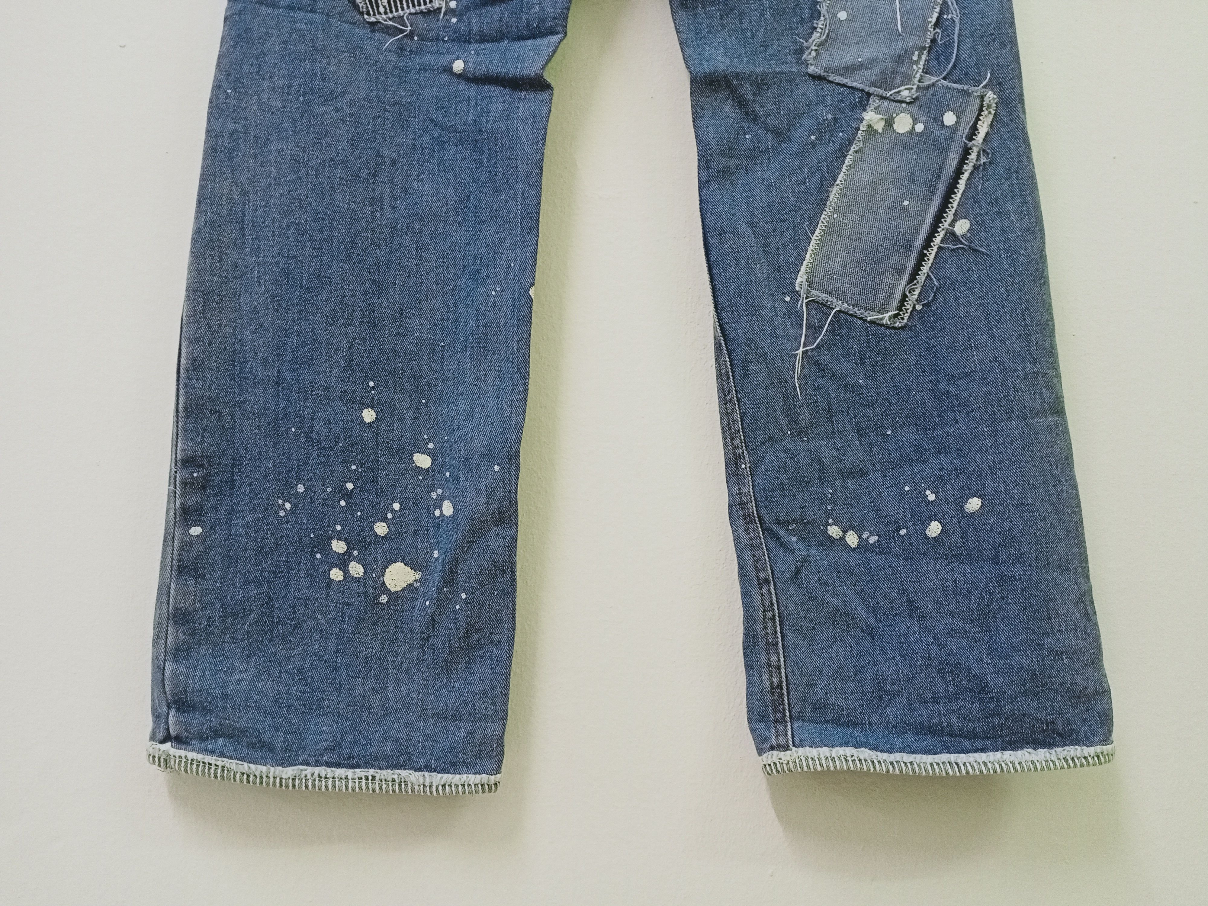 Japanese Brand Japanese Patchwork Paint Splatter Denim Jeans Size US 31 - 15 Thumbnail