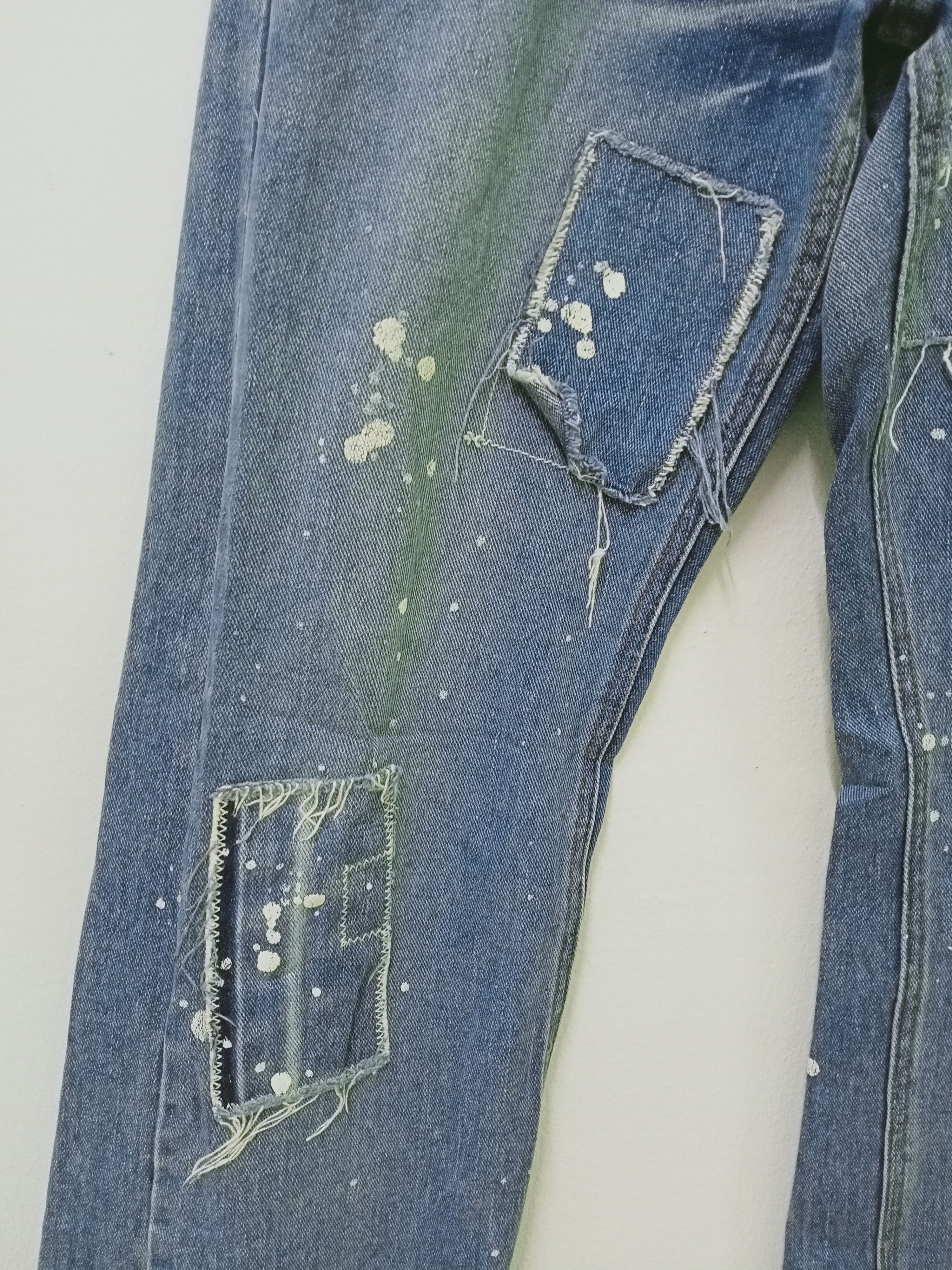 Japanese Brand Japanese Patchwork Paint Splatter Denim Jeans Size US 31 - 5 Thumbnail