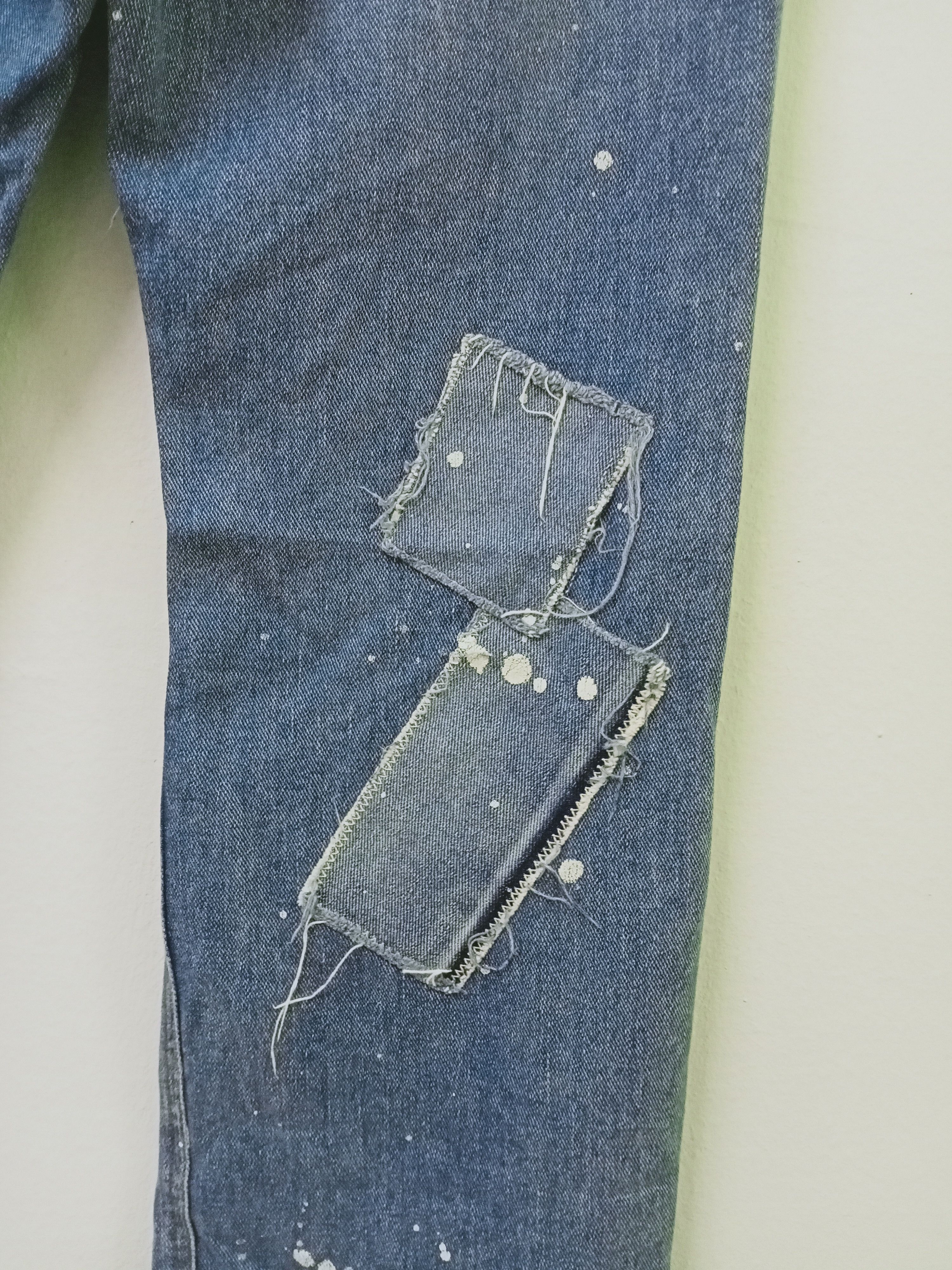 Japanese Brand Japanese Patchwork Paint Splatter Denim Jeans Size US 31 - 12 Thumbnail