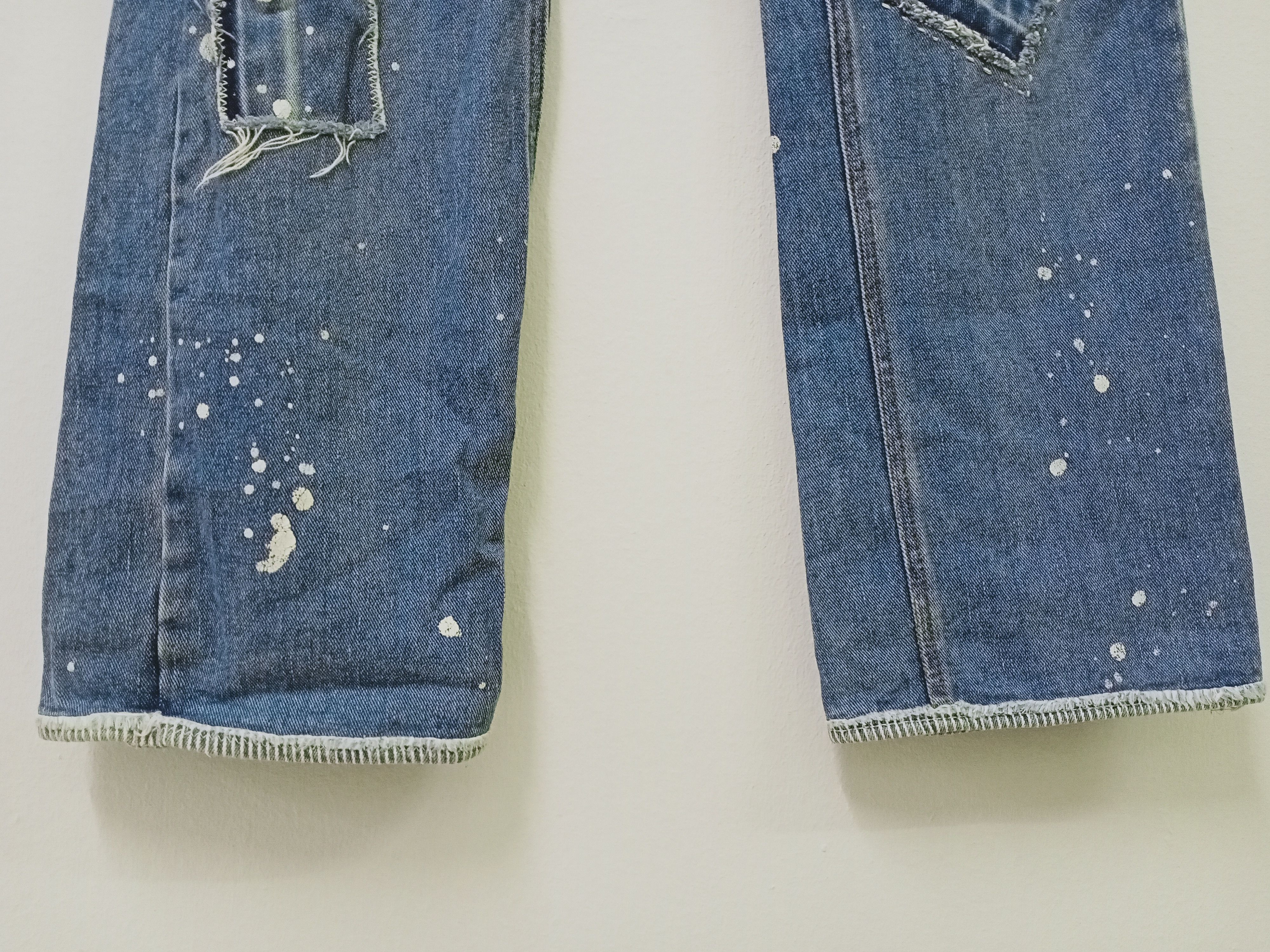 Japanese Brand Japanese Patchwork Paint Splatter Denim Jeans Size US 31 - 10 Thumbnail
