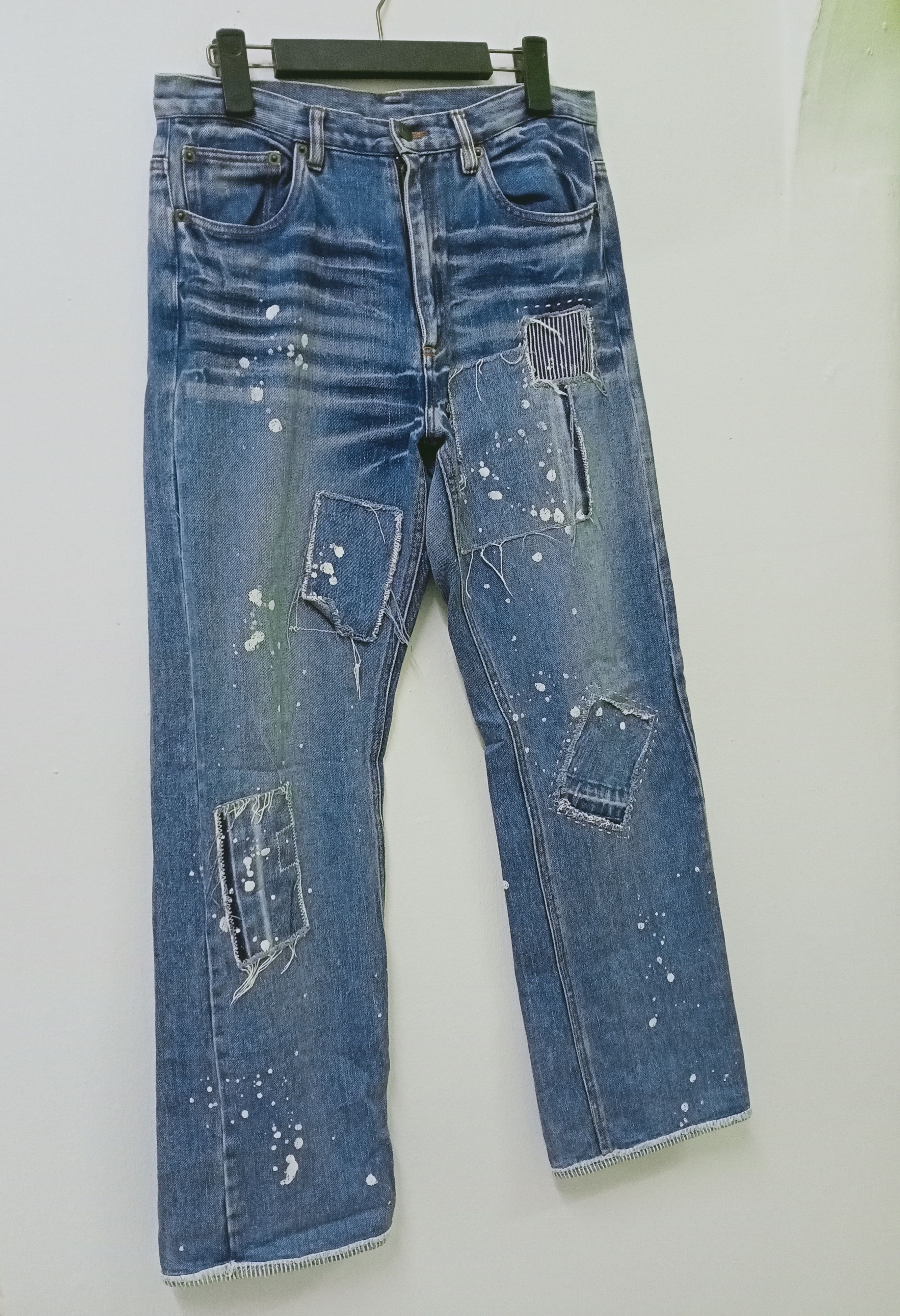 Japanese Brand Japanese Patchwork Paint Splatter Denim Jeans Size US 31 - 7 Thumbnail