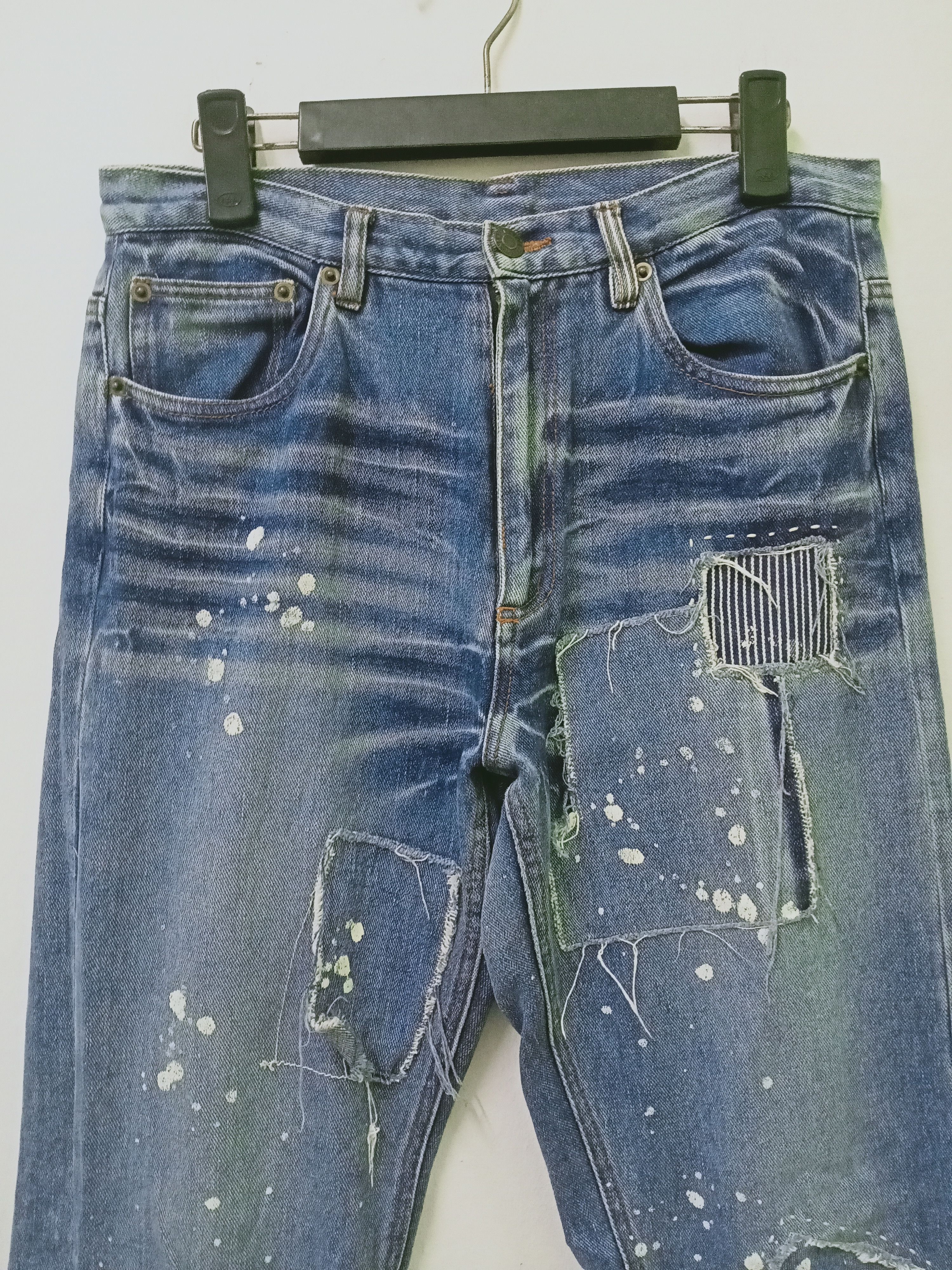 Japanese Brand Japanese Patchwork Paint Splatter Denim Jeans Size US 31 - 2 Thumbnail