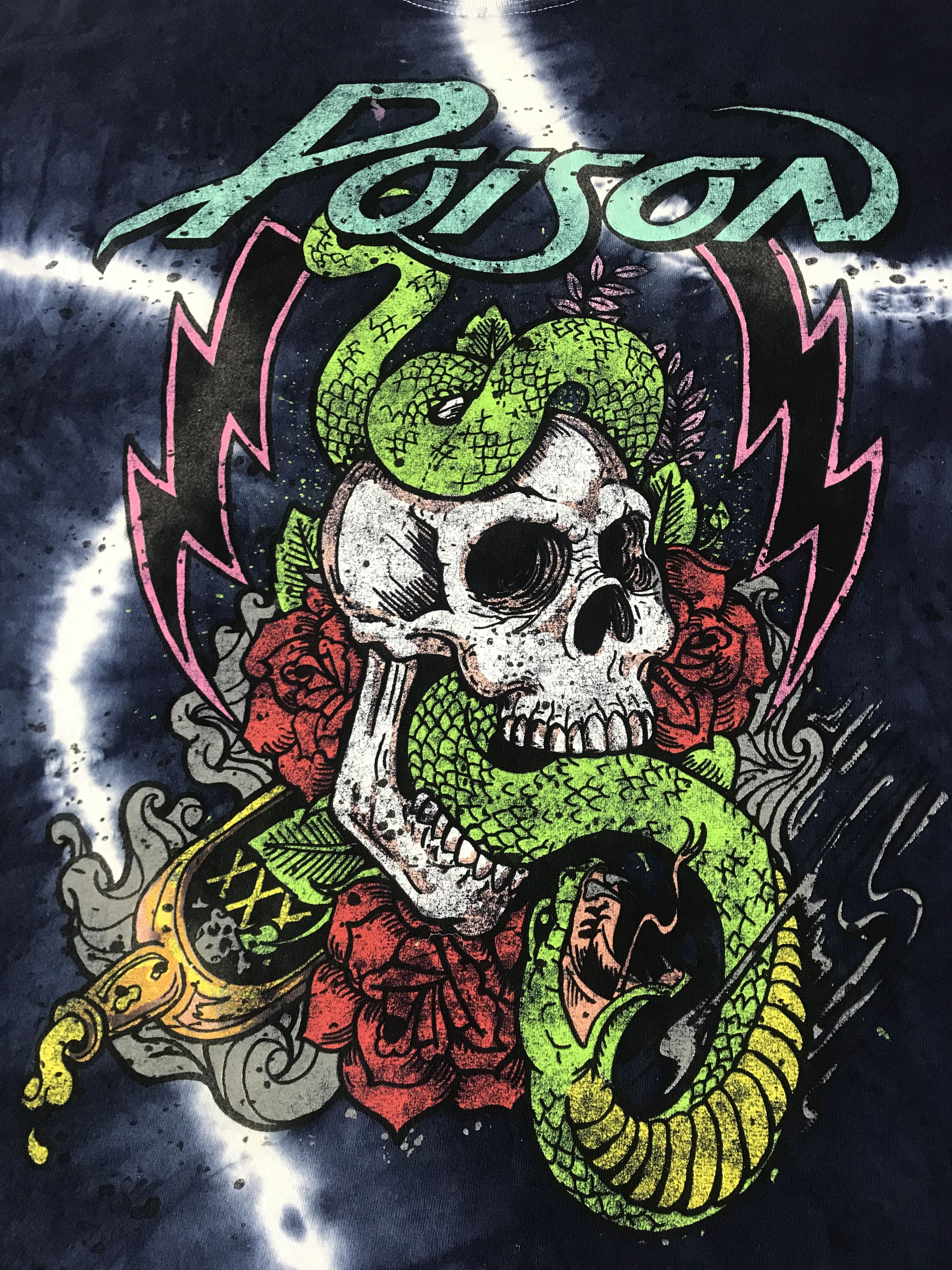 Band Tees Poison Glam Metal Band Skull Snake Rose Bone Spiral Tie Dye Size US XL / EU 56 / 4 - 3 Thumbnail