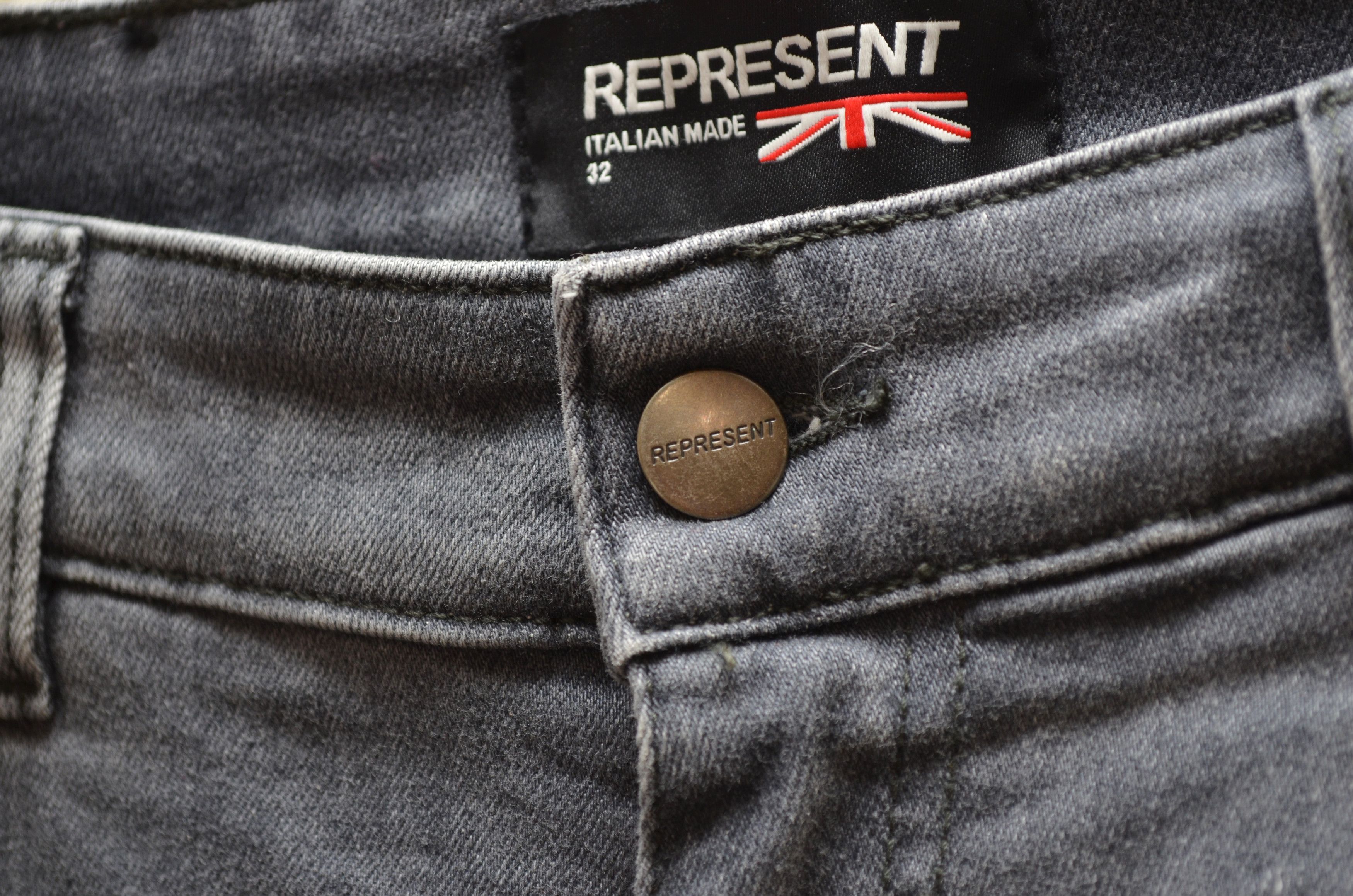 Designer × Represent Clo. Represent Destroyer Denim Grey Stone Jeans Size 32 Size US 32 / EU 48 - 4 Thumbnail