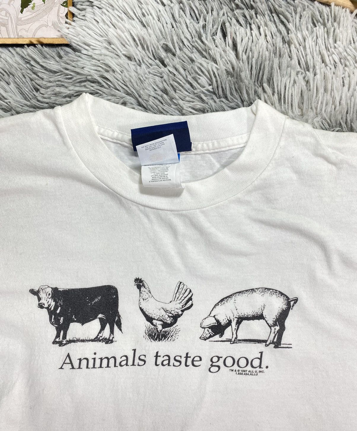 Fruit Of The Loom × Vintage Vintage Animals Taste Good 1997 All U Spell Out T-Shirt Size US L / EU 52-54 / 3 - 2 Thumbnail