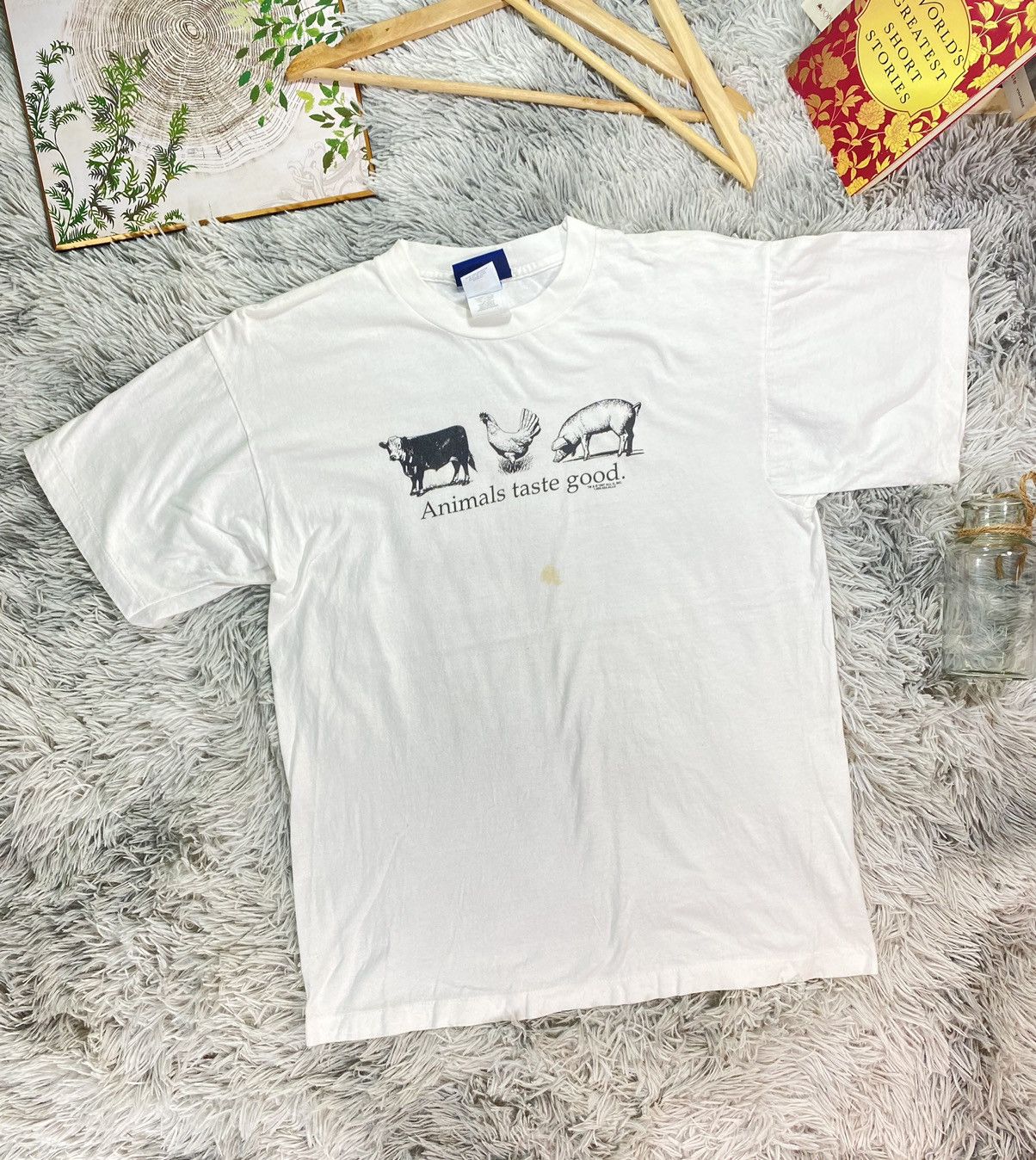 Fruit Of The Loom × Vintage Vintage Animals Taste Good 1997 All U Spell Out T-Shirt Size US L / EU 52-54 / 3 - 1 Thumbnail