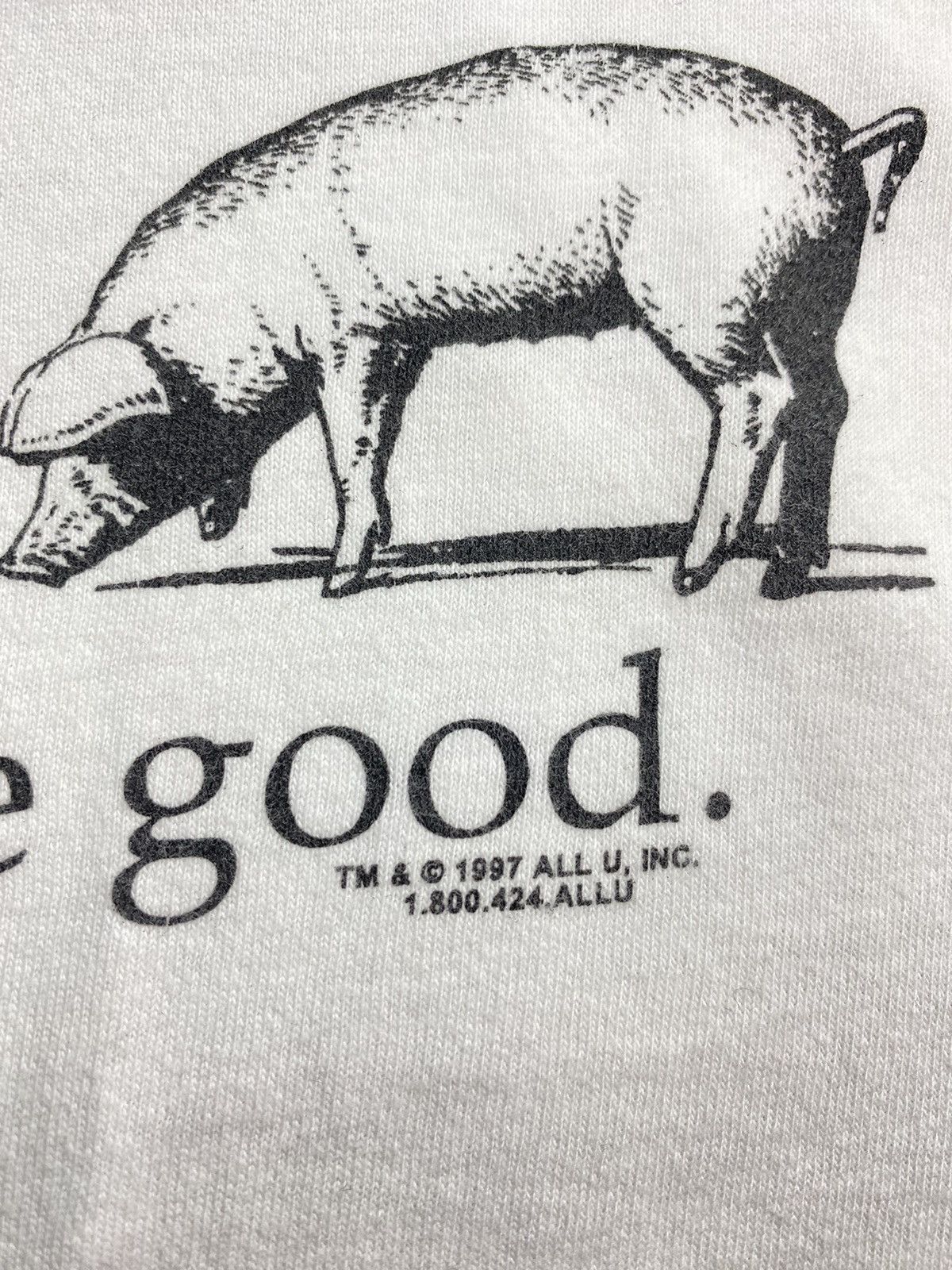 Fruit Of The Loom × Vintage Vintage Animals Taste Good 1997 All U Spell Out T-Shirt Size US L / EU 52-54 / 3 - 3 Thumbnail