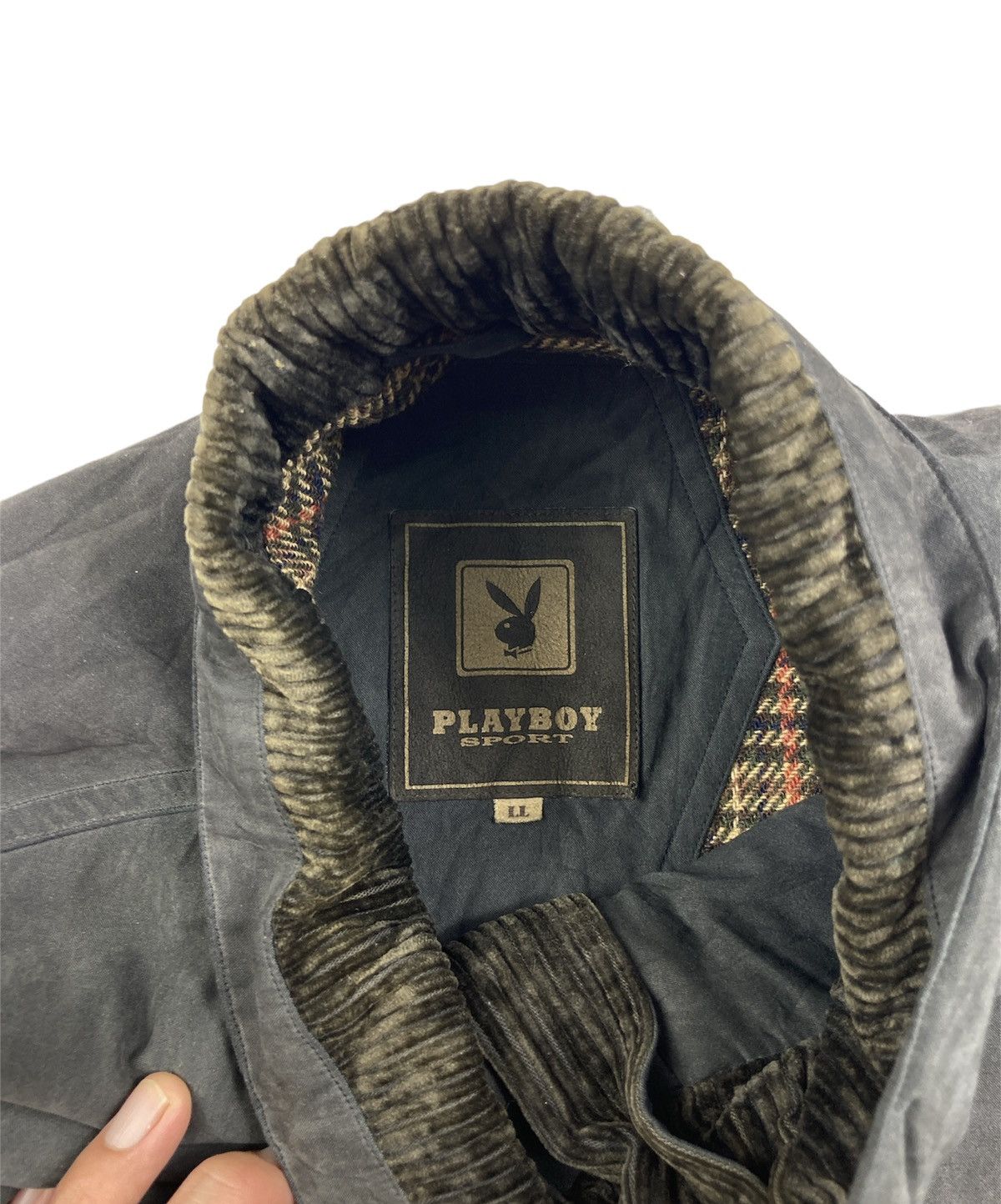 Playboy × Vintage Vintage 90s Playboy Sport Small Logo Jacket Dark Corduroy Size US XL / EU 56 / 4 - 4 Thumbnail