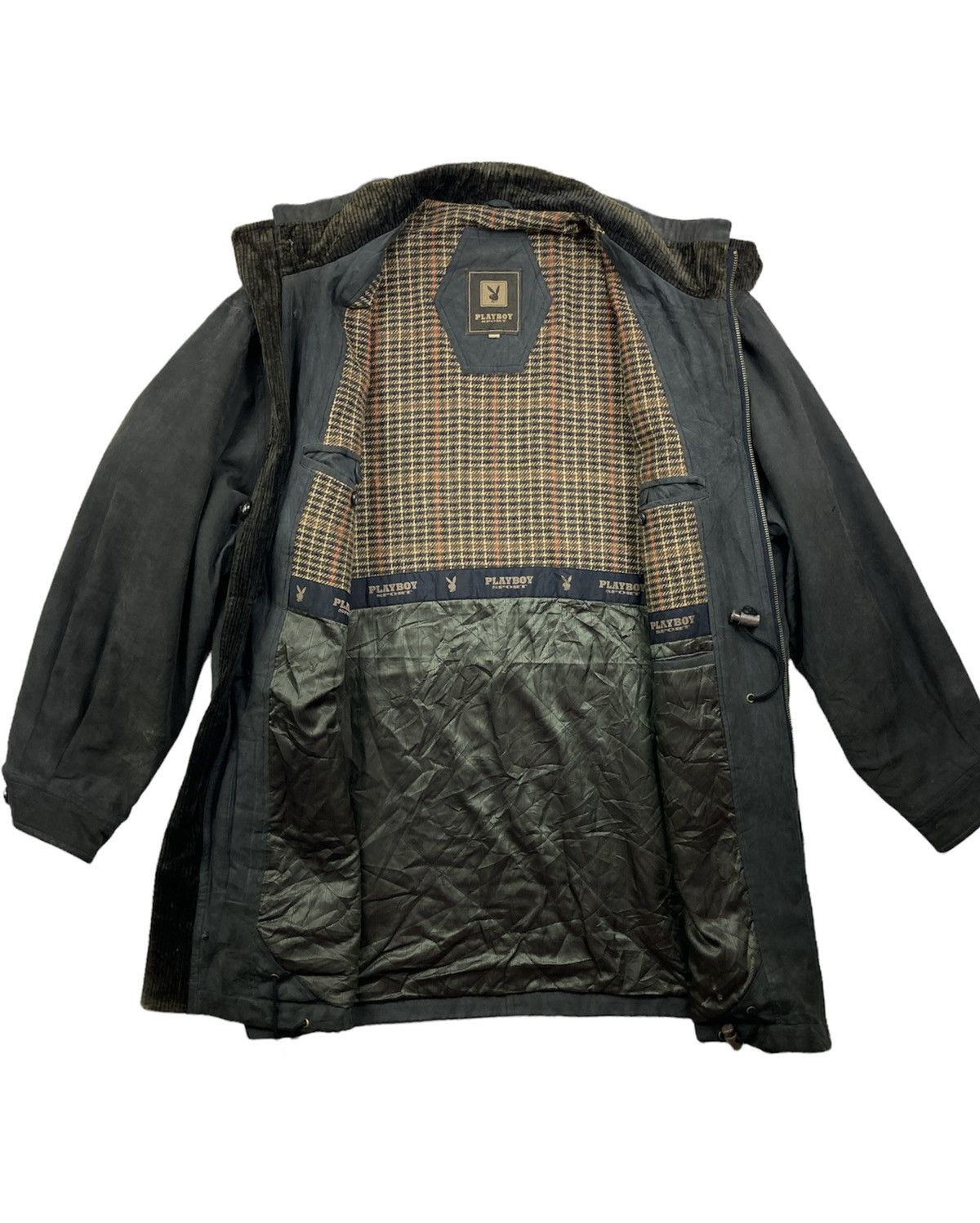 Playboy × Vintage Vintage 90s Playboy Sport Small Logo Jacket Dark Corduroy Size US XL / EU 56 / 4 - 1 Thumbnail