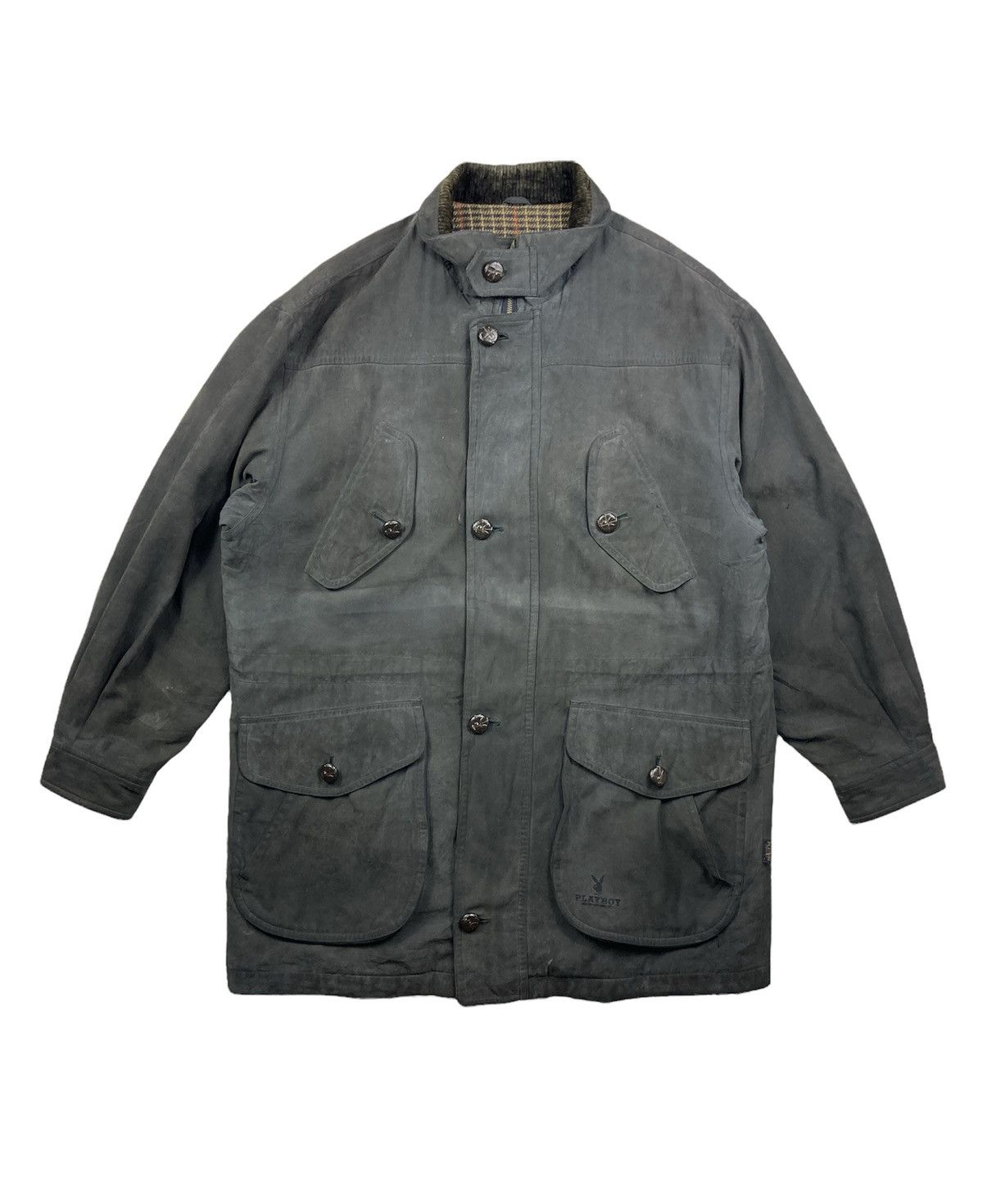 Playboy × Vintage Vintage 90s Playboy Sport Small Logo Jacket Dark Corduroy Size US XL / EU 56 / 4 - 2 Thumbnail