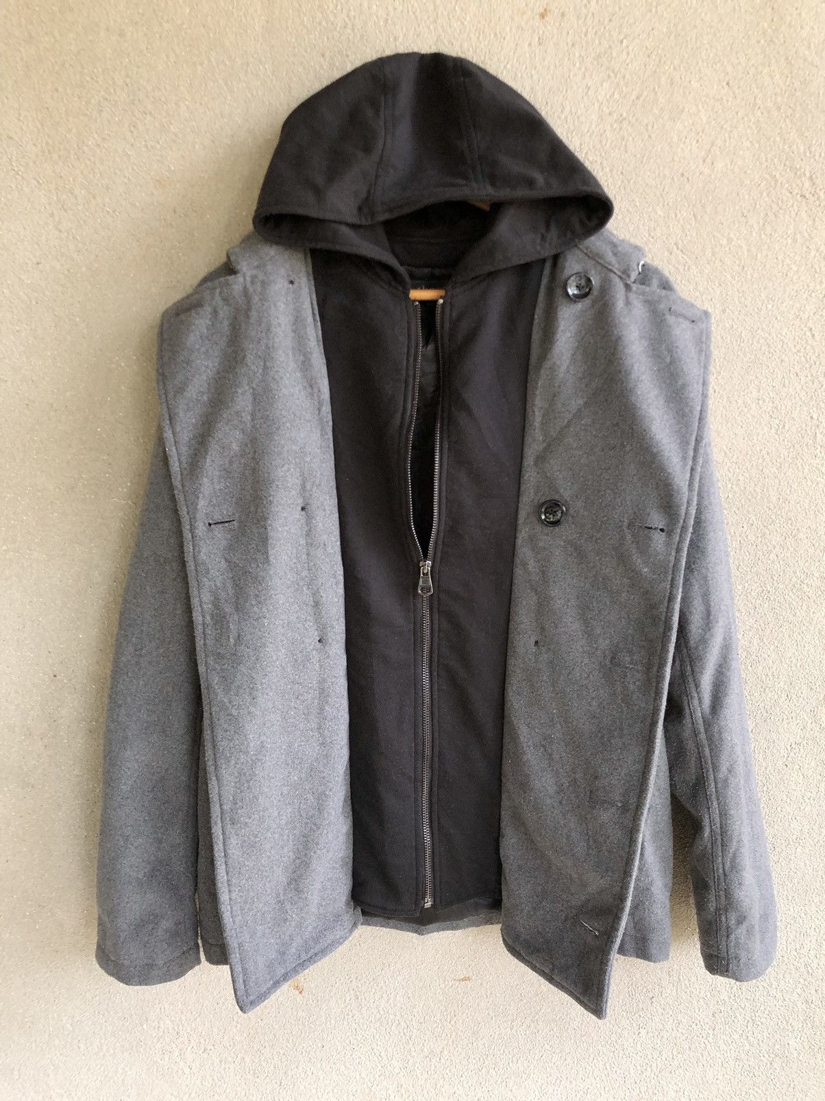 In The Attic In The Attic double breast wool pea coat hoodie Size US M / EU 48-50 / 2 - 2 Thumbnail
