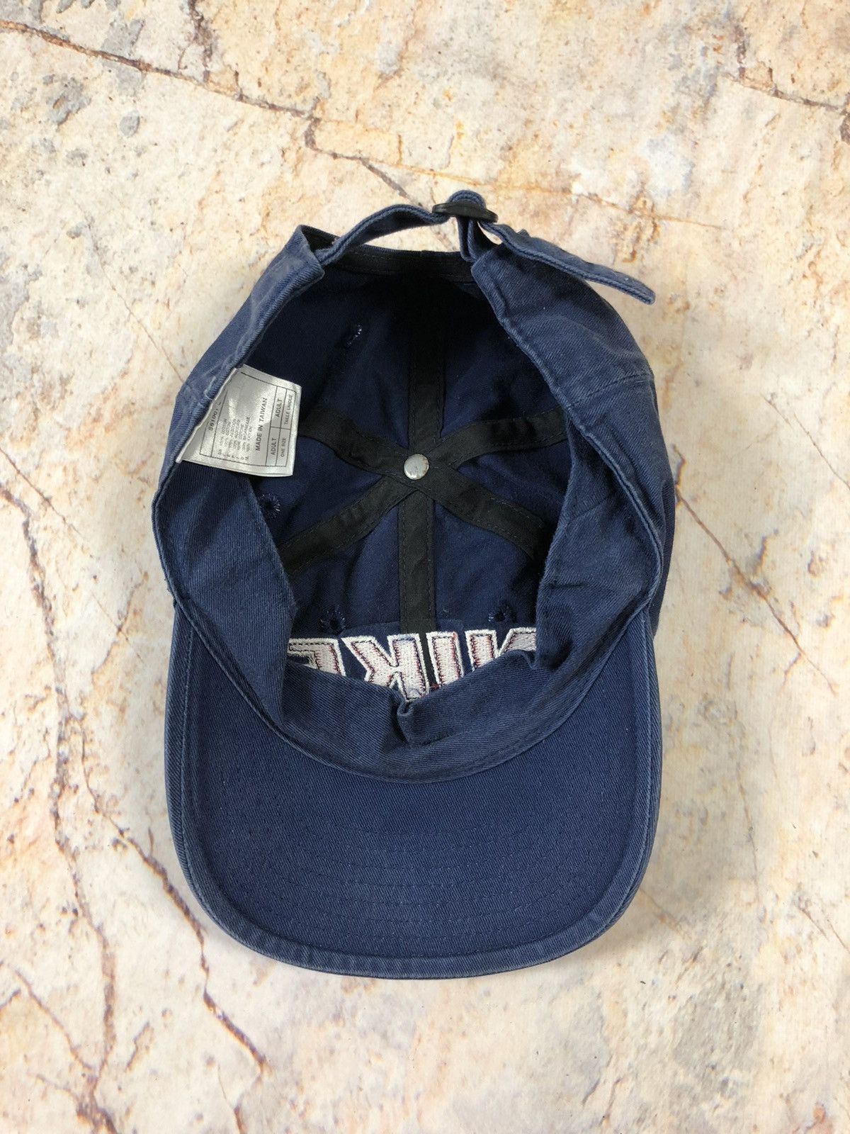 Nike × Vintage Nike vintage navy hat cap big logo Size ONE SIZE - 5 Thumbnail