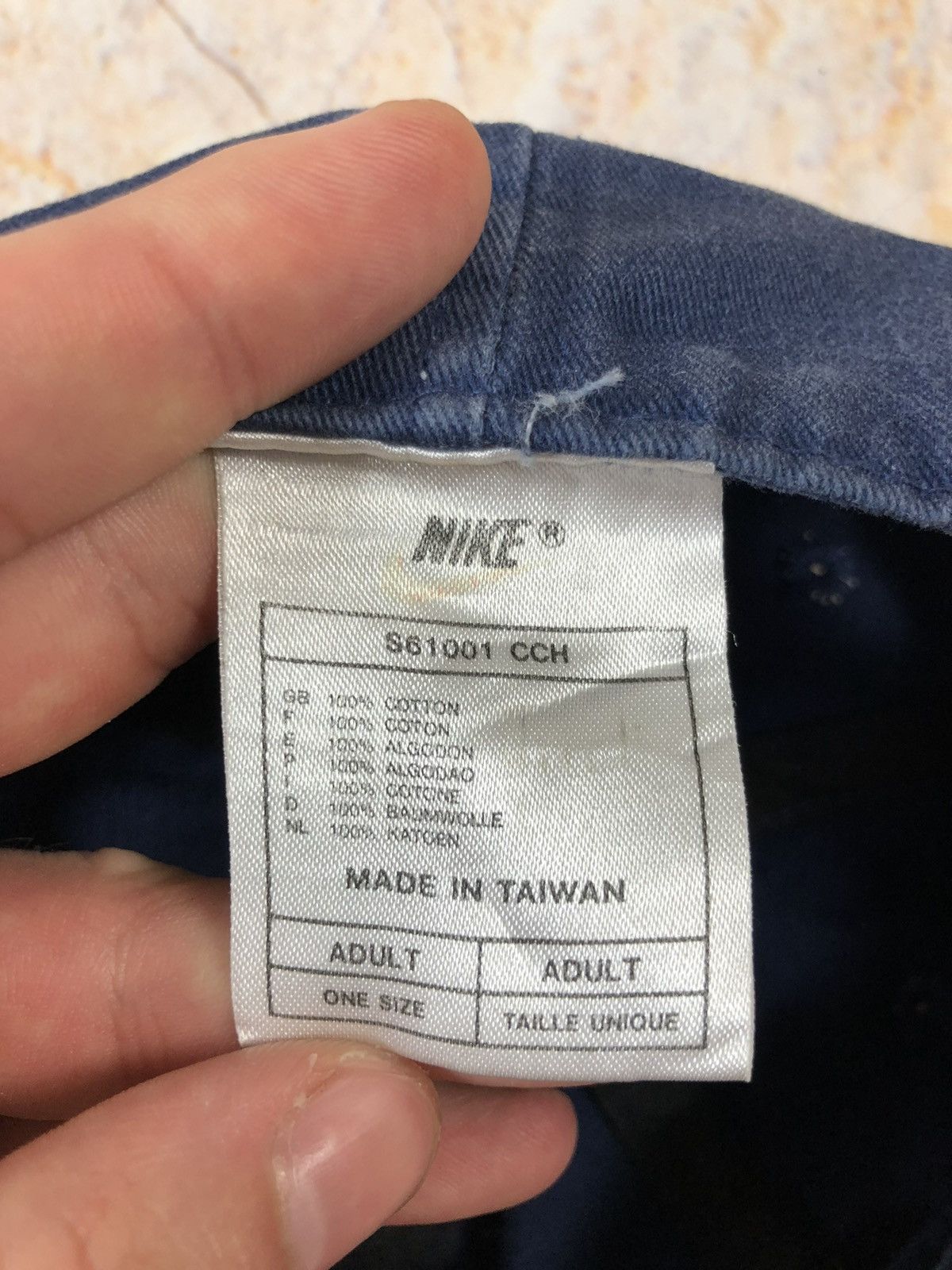 Nike × Vintage Nike vintage navy hat cap big logo Size ONE SIZE - 6 Thumbnail