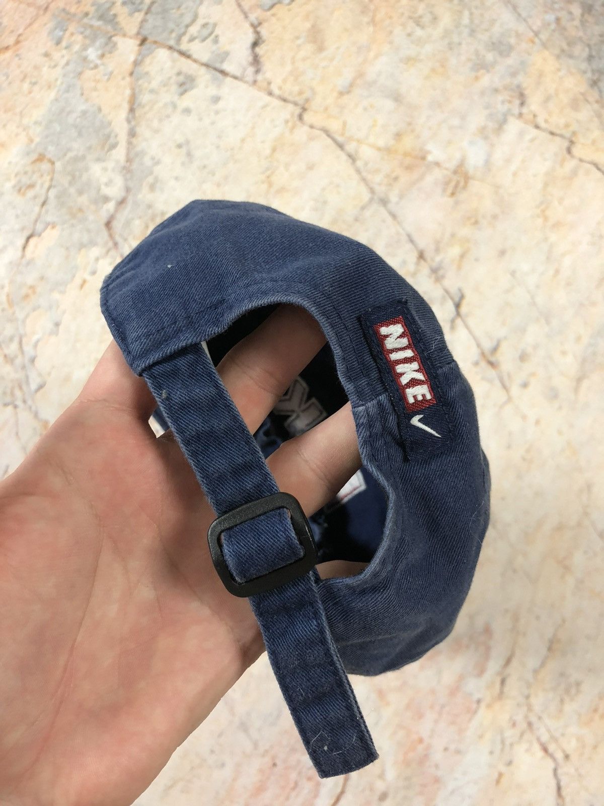 Nike × Vintage Nike vintage navy hat cap big logo Size ONE SIZE - 4 Thumbnail