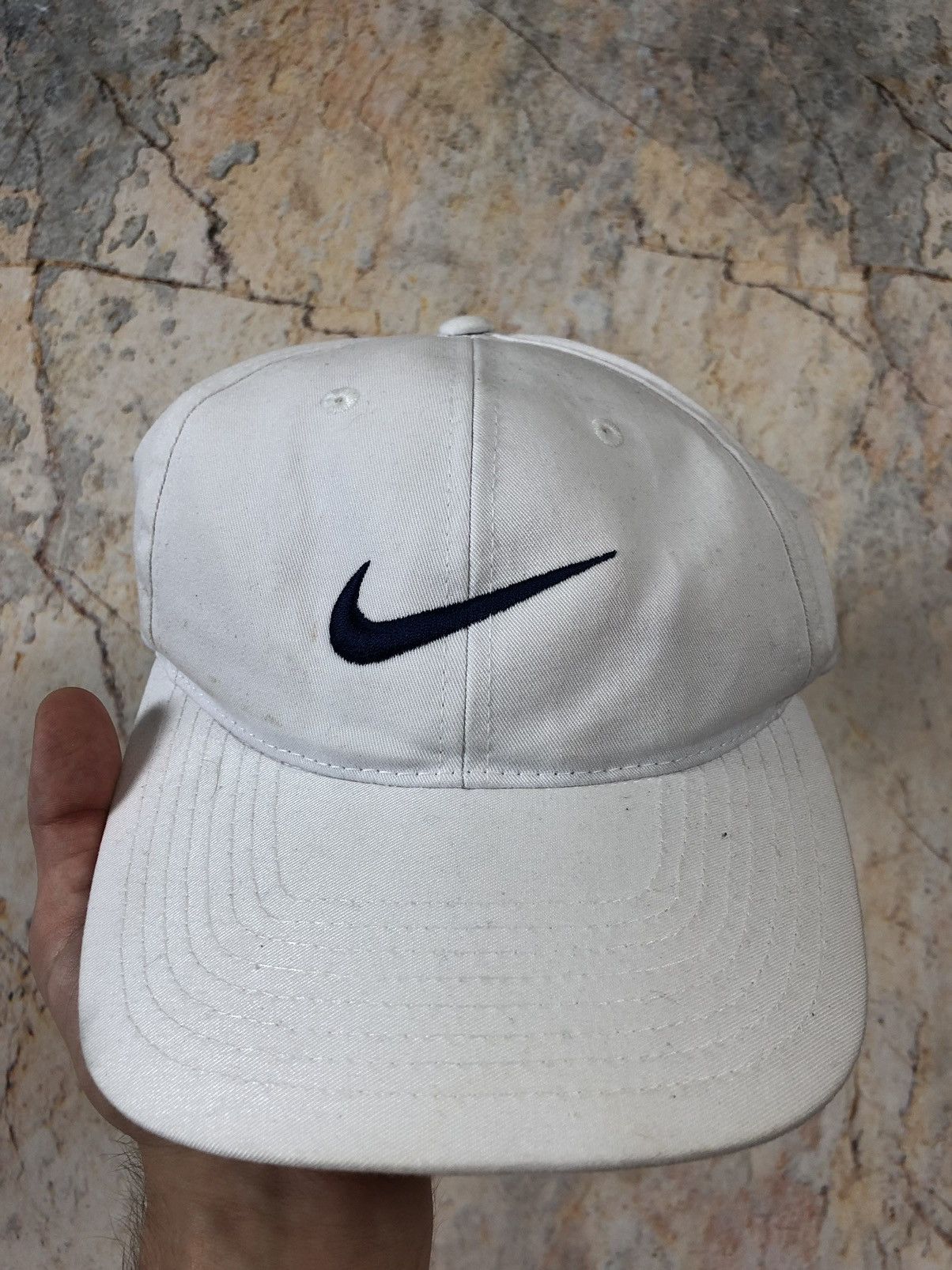 Nike × Vintage Nike vintage white hat cap Size ONE SIZE - 3 Thumbnail
