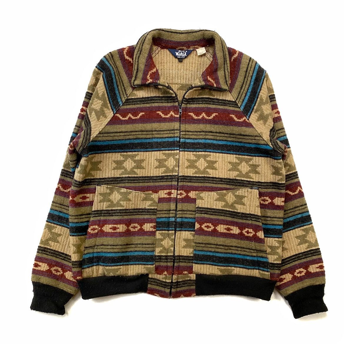 image of Woolrich Woolen Mills Vintage Woolrich Southwest Wool Bomber Jacket, Men's (Size Large)
