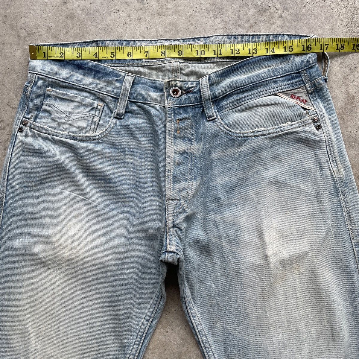Replay Vintage Replay Faded Washed Distressed Denim Jeans Pants Size US 33 - 5 Thumbnail