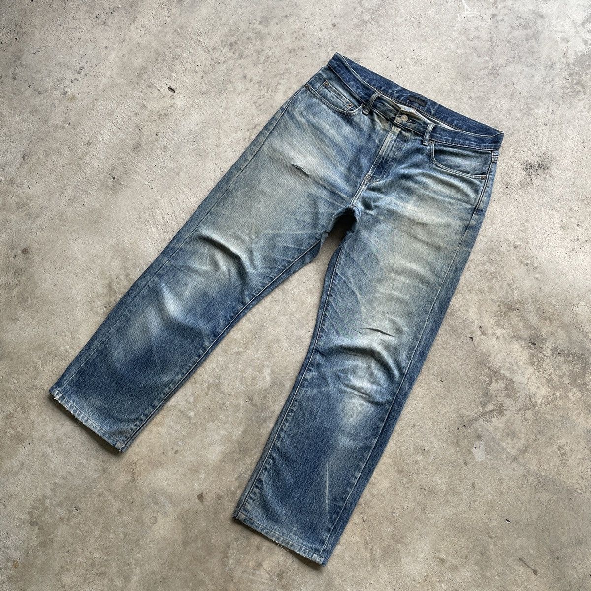 Japanese Brand × Jean × Vintage Vintage Japanese Faded Rusty Washed Denim Jeans Pants W34 Size US 34 / EU 50 - 2 Thumbnail