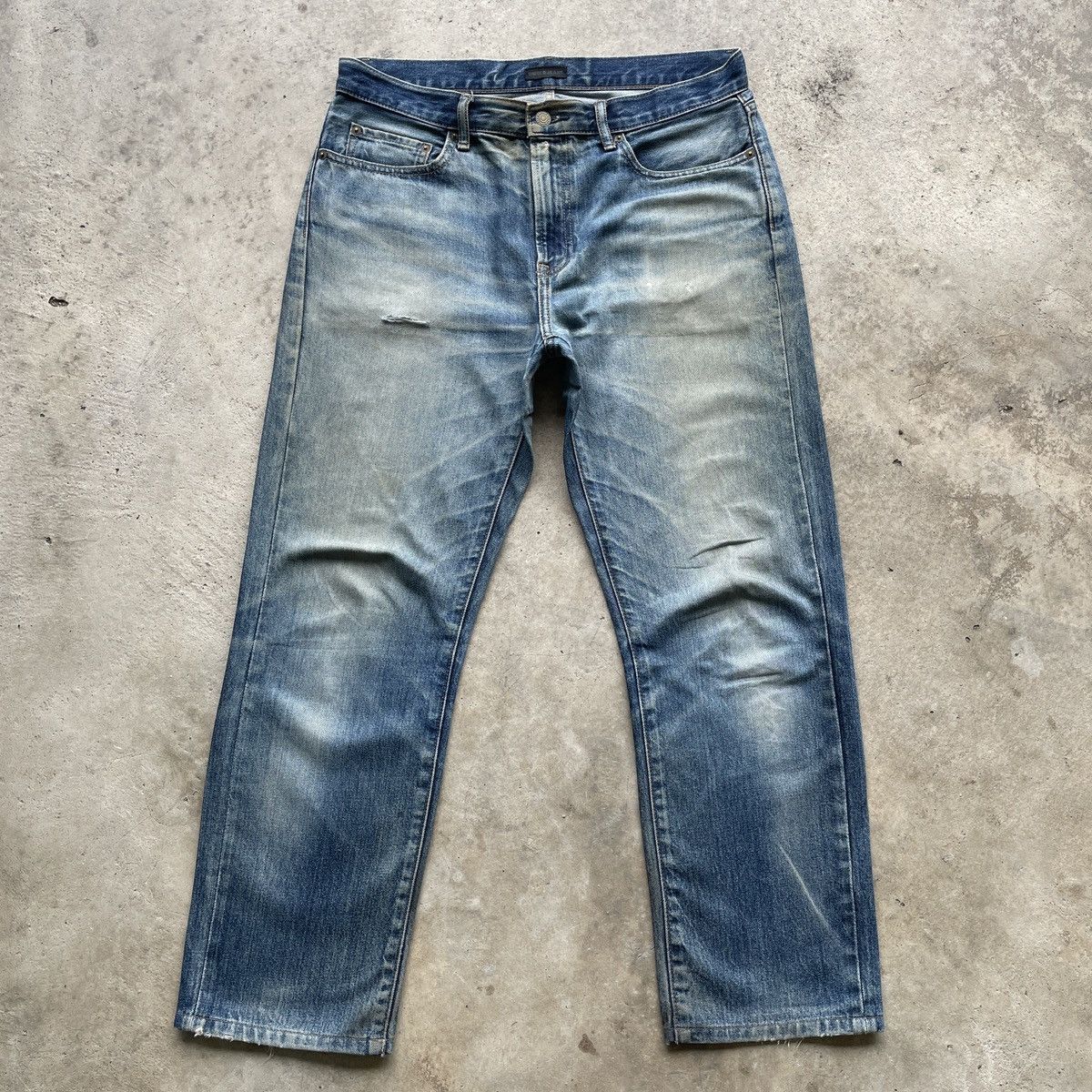 Japanese Brand × Jean × Vintage Vintage Japanese Faded Rusty Washed Denim Jeans Pants W34 Size US 34 / EU 50 - 1 Thumbnail