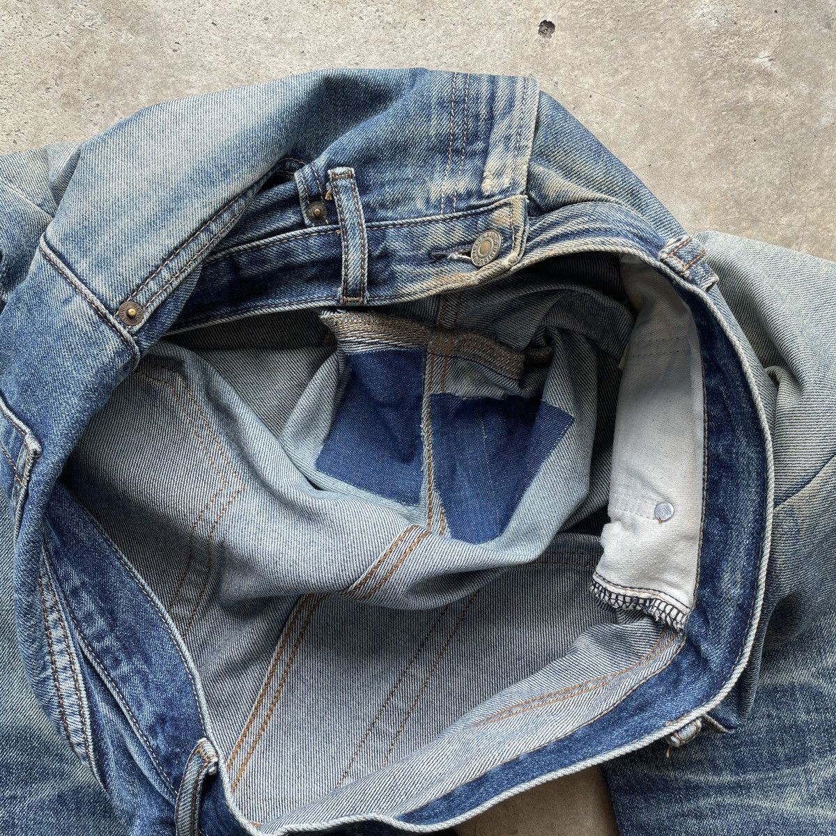Japanese Brand × Jean × Vintage Vintage Japanese Faded Rusty Washed Denim Jeans Pants W34 Size US 34 / EU 50 - 8 Thumbnail