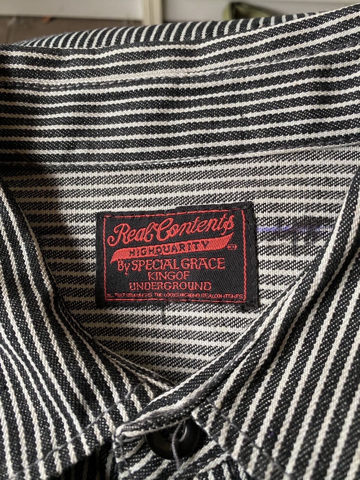 Japanese Brand REAL CONTENTS HICKORY CHORE JACKET Size US XL / EU 56 / 4 - 10 Thumbnail