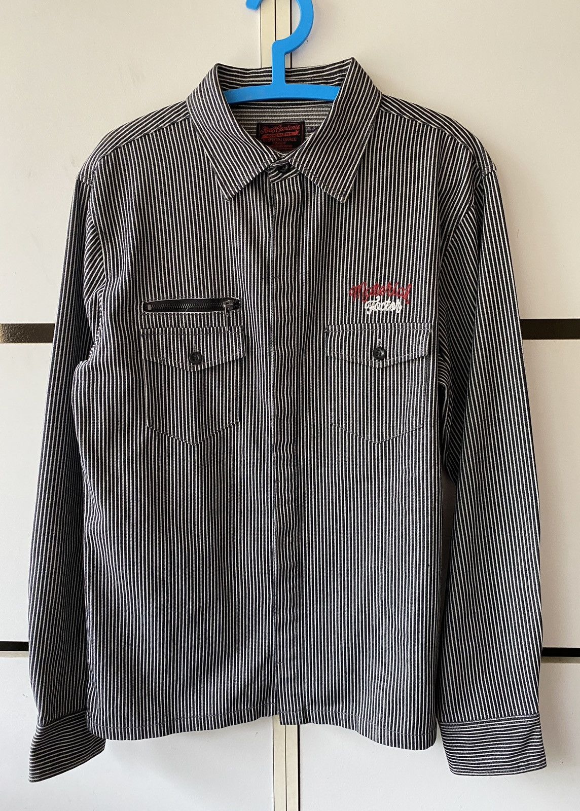 Japanese Brand REAL CONTENTS HICKORY CHORE JACKET Size US XL / EU 56 / 4 - 1 Thumbnail