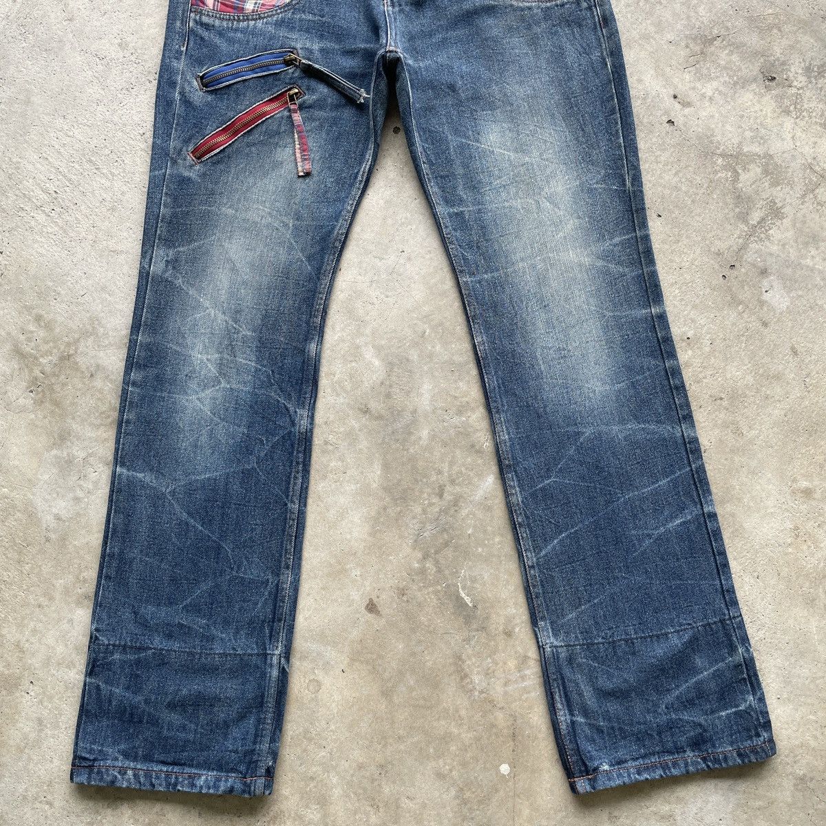 Japanese Brand W32🔥 Double Focus Faded Double Waist Jeans Denim Pants Size US 32 / EU 48 - 4 Thumbnail