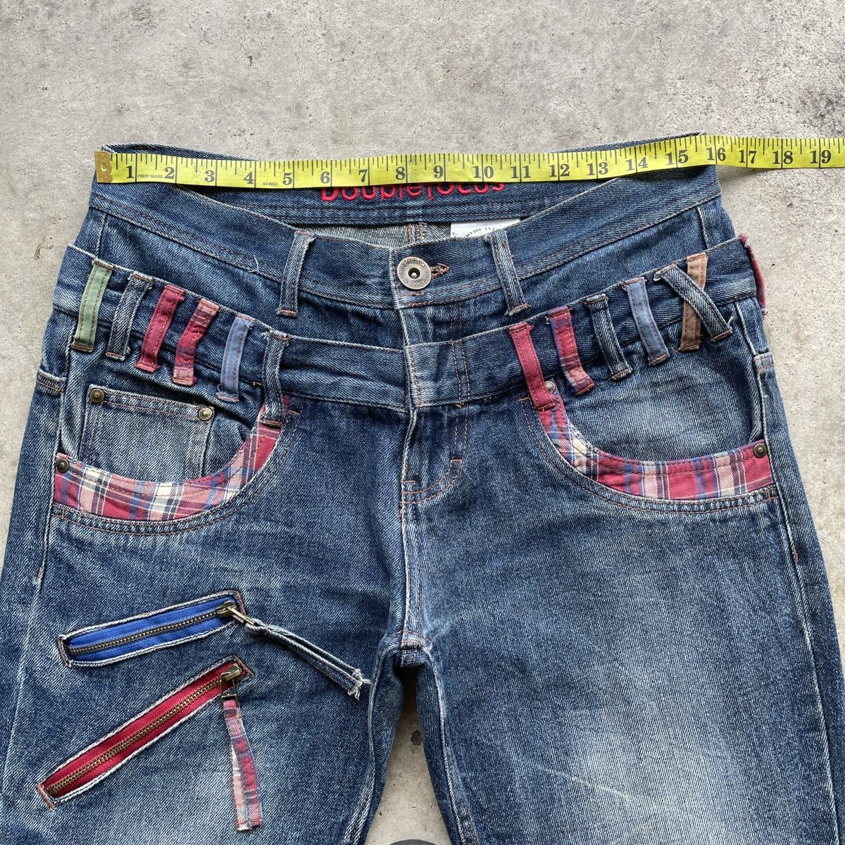 Japanese Brand W32🔥 Double Focus Faded Double Waist Jeans Denim Pants Size US 32 / EU 48 - 5 Thumbnail