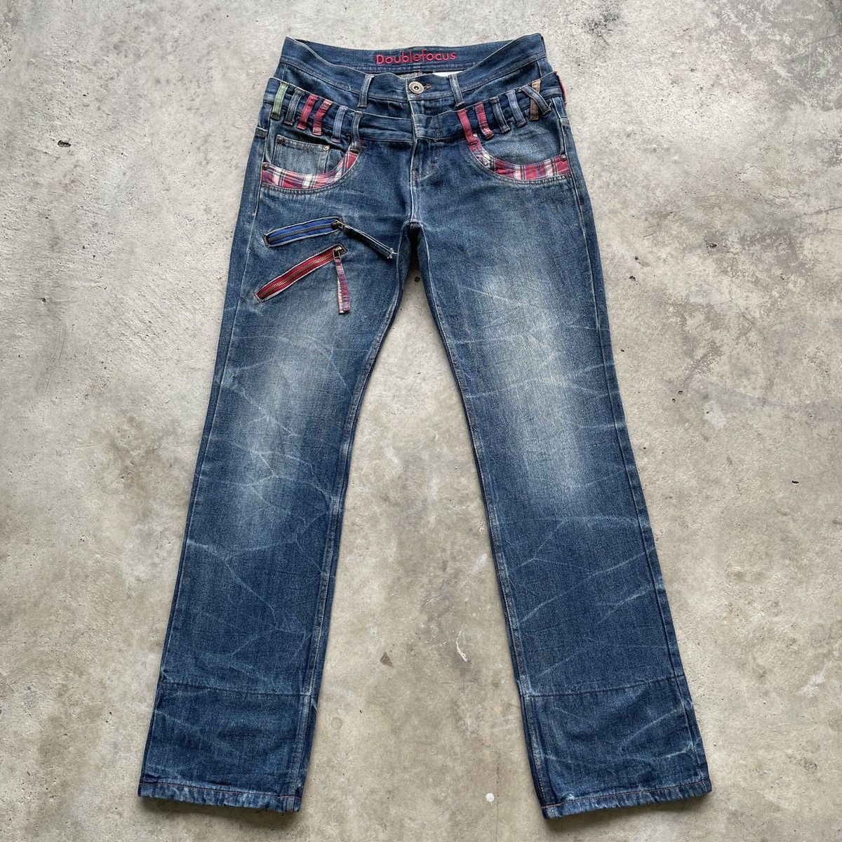 Japanese Brand W32🔥 Double Focus Faded Double Waist Jeans Denim Pants Size US 32 / EU 48 - 1 Thumbnail