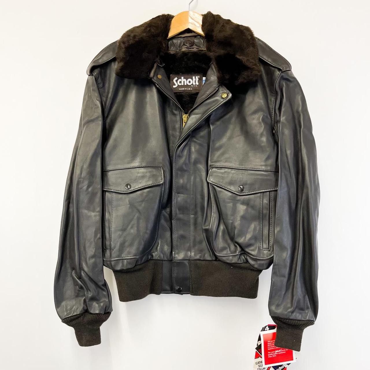 Blouson Aviateur SCHOTT SPORTSWEAR Années 80 – Cuir Marron Taille 50US/58FR, Made In USA