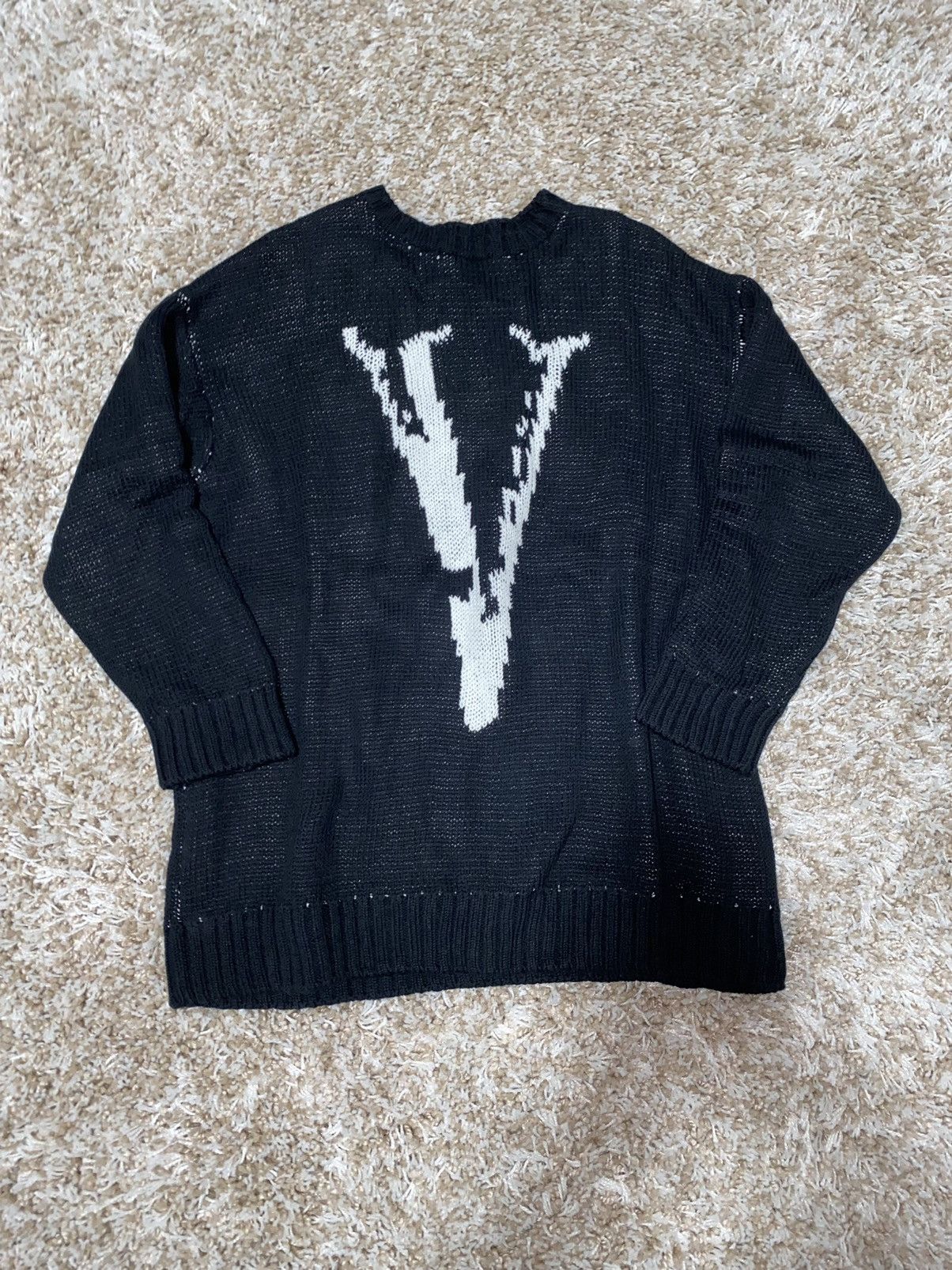 Image of Undercover “V” Vlad’S Knit Sweater in Black, Men's (Size XL)