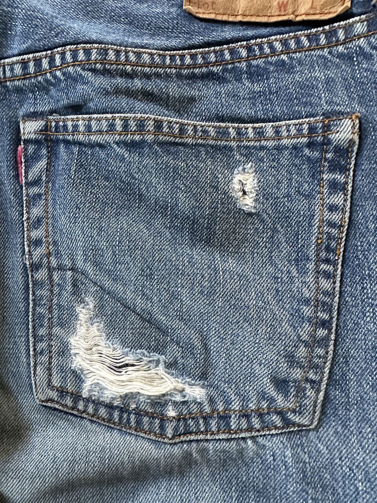 Warehouse & Co. Doubleworks Japan (Warehouse Co.) reworked distressed jeans Size US 30 / EU 46 - 14 Thumbnail
