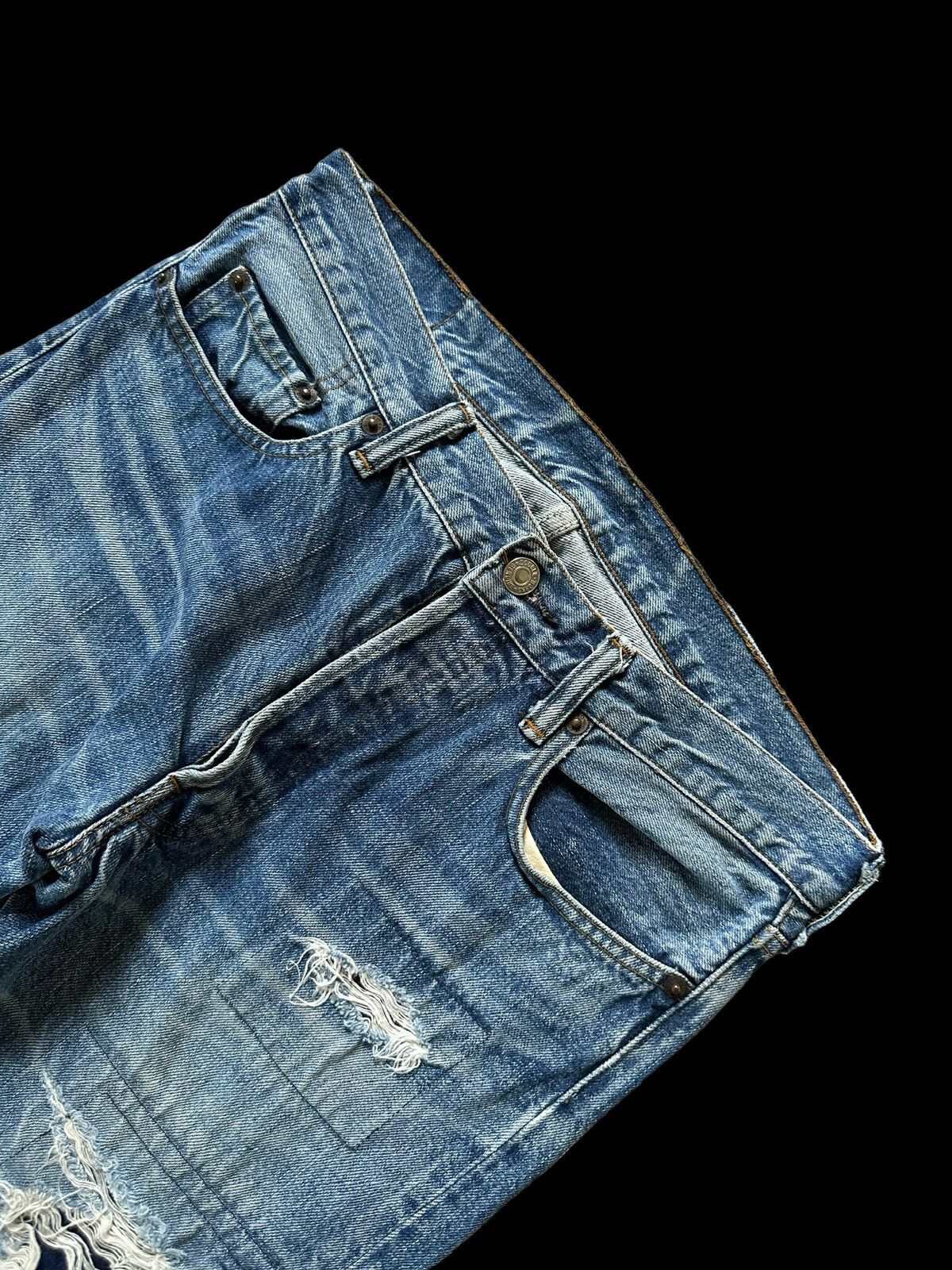 Warehouse & Co. Doubleworks Japan (Warehouse Co.) reworked distressed jeans Size US 30 / EU 46 - 6 Thumbnail