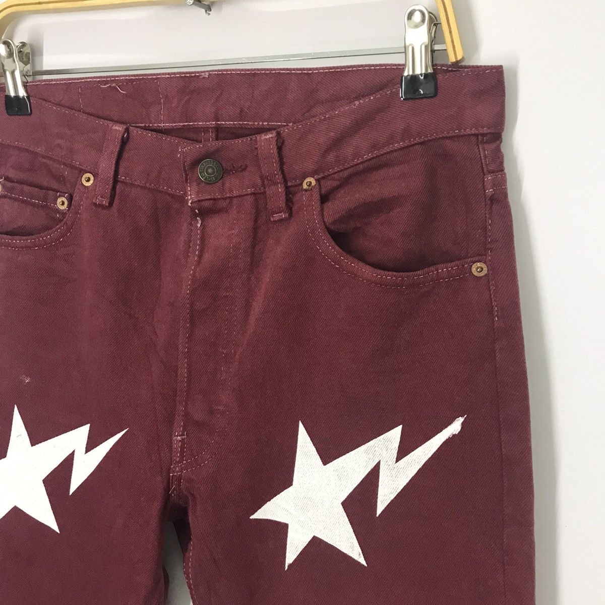 Levi's × Levi's Vintage Clothing NEED GONE🔥Levi’s 501 Red denim custom Starts ✨art pant Size US 30 / EU 46 - 3 Thumbnail
