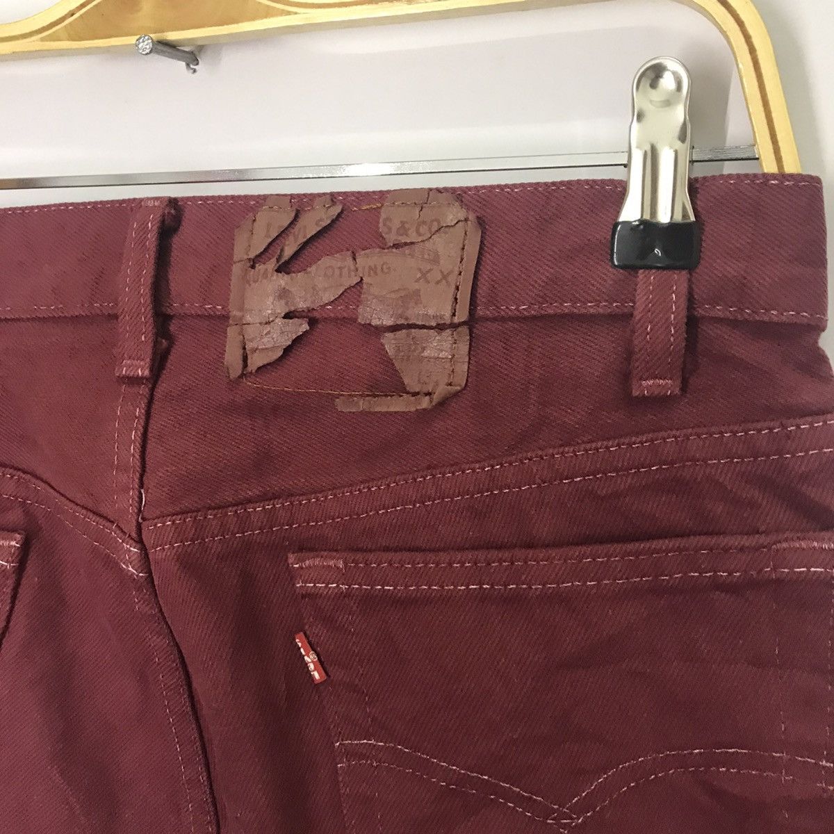 Levi's × Levi's Vintage Clothing NEED GONE🔥Levi’s 501 Red denim custom Starts ✨art pant Size US 30 / EU 46 - 6 Thumbnail