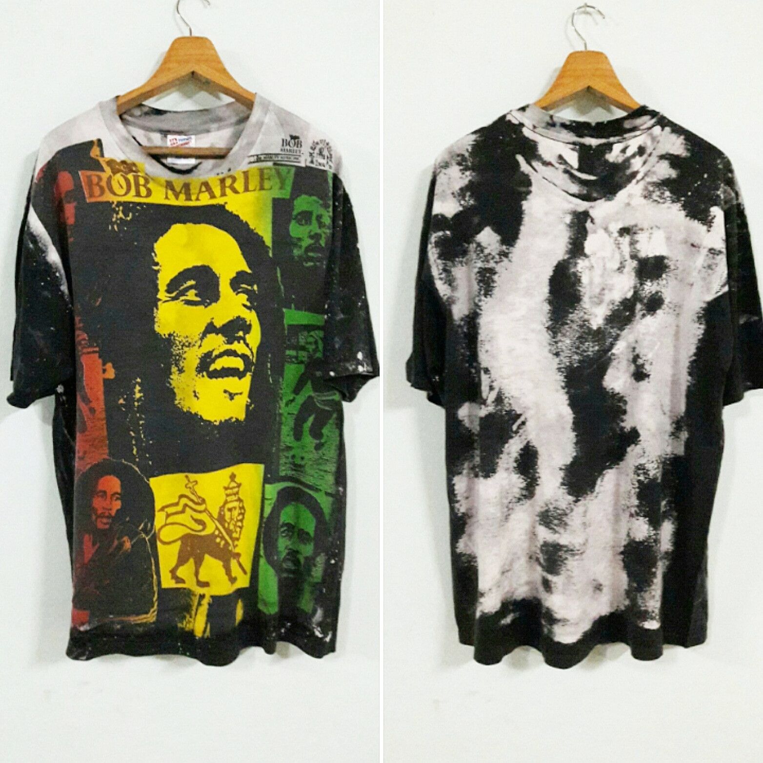 Image of Band Tees x Bob Marley Vintage 90's Bob Marley Mosquitohead By Hanes Authentic in Asic Wash (Size X