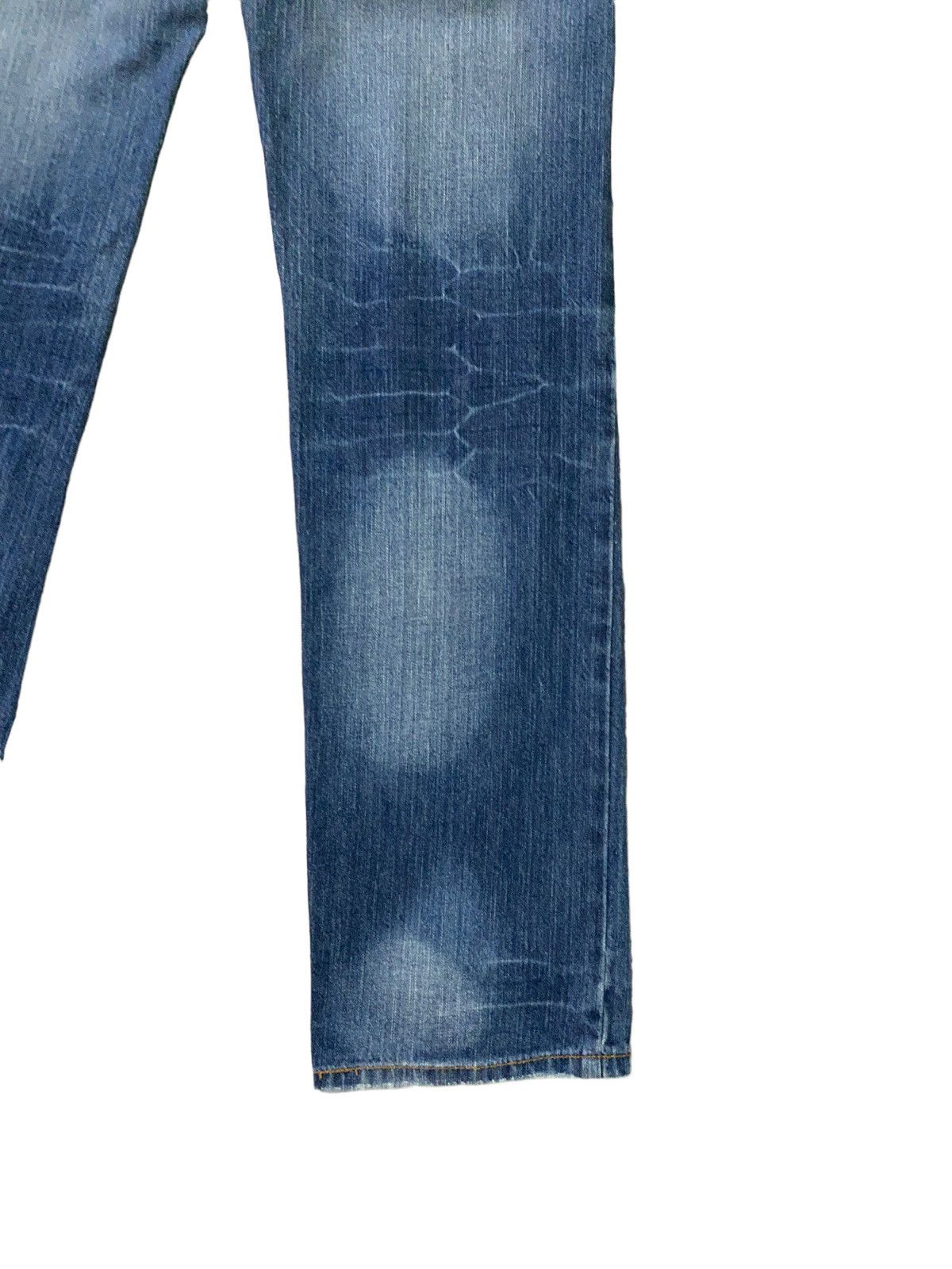 Blue Moon Blue Embroidery Logo Double Waist Low Waist Denim