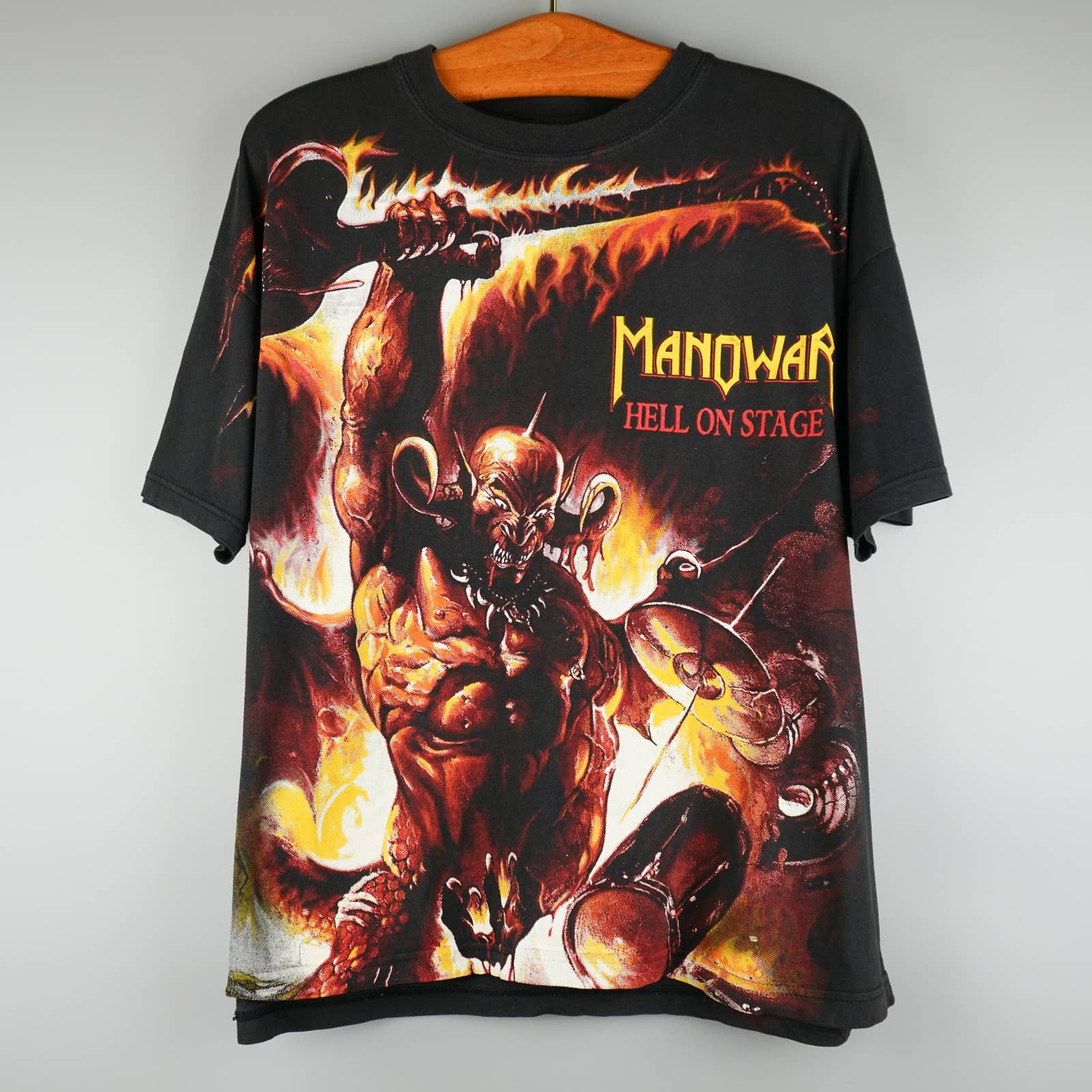 Band Tees 1999 Manowar T-shirt Hell On Stage Size US XL / EU 56 / 4 - 1 Thumbnail